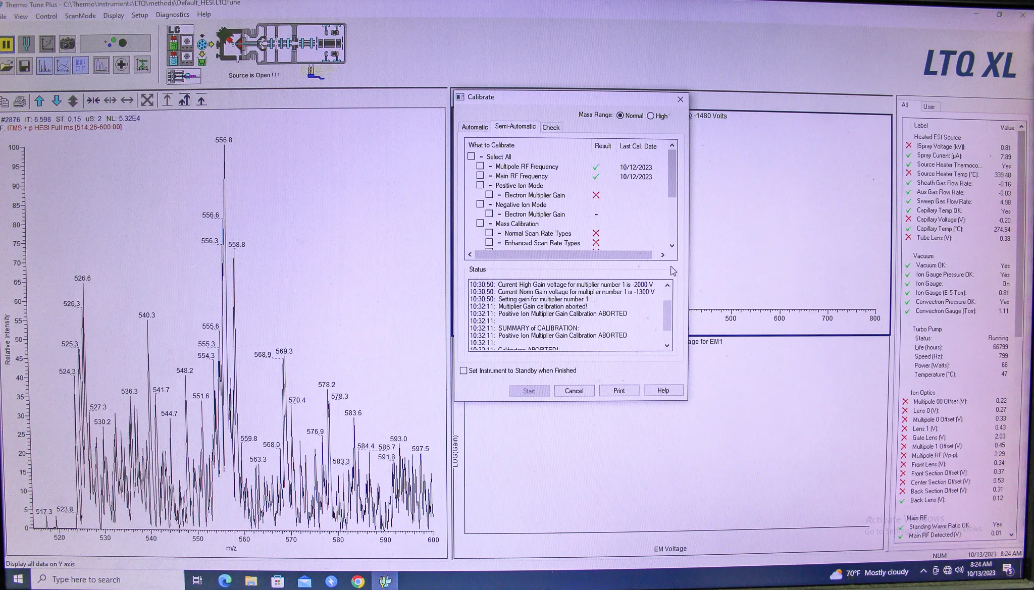 Thermo LTQ XL Linear Ion Trap Mass Spectrometer with Vacuum Pumps