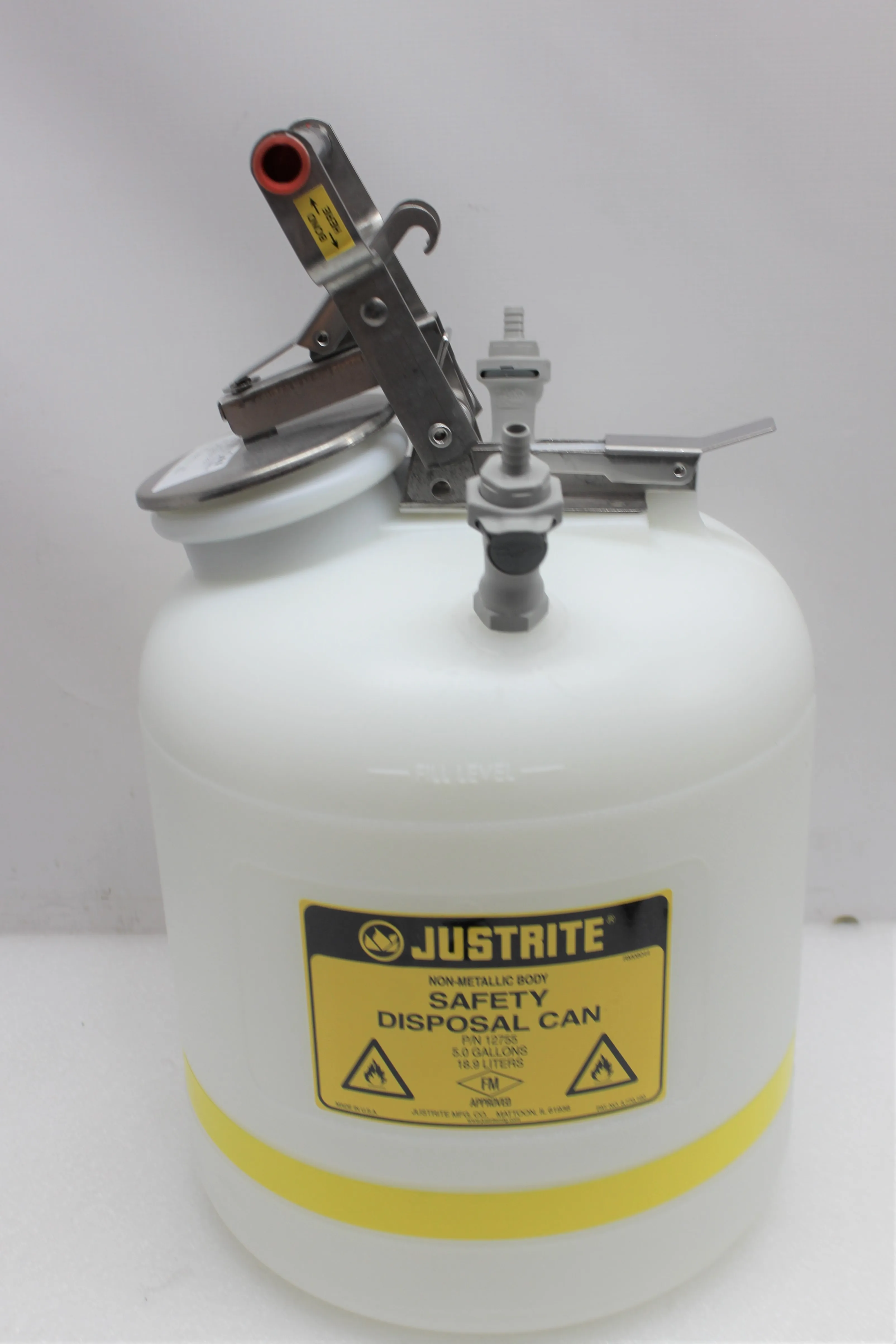 Justrite 12755 Laboratory Waste Management System 5 Gallon Polyethylene Container