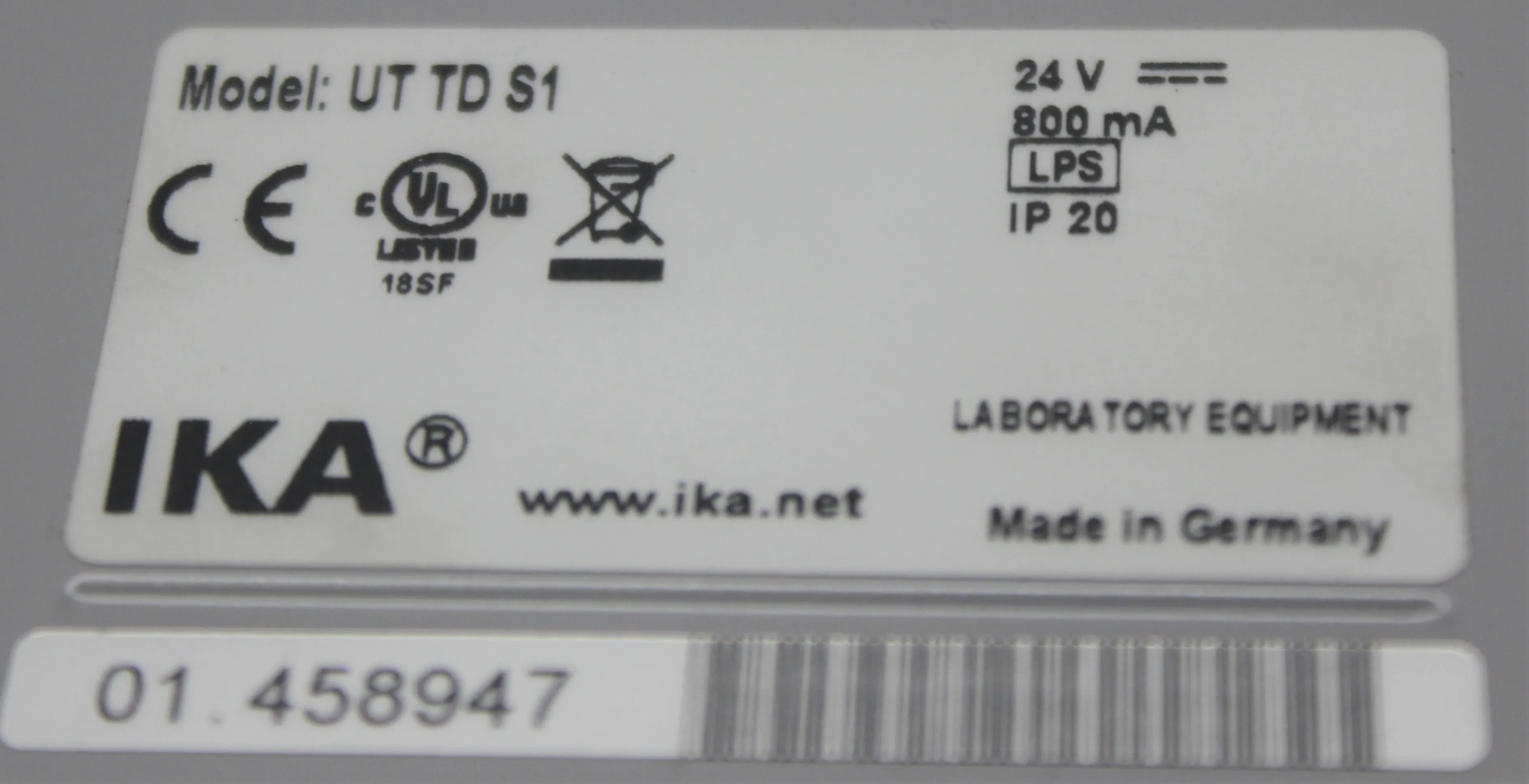 IKA Homogenizer UT TD S1 - Used - VG (Very Good)