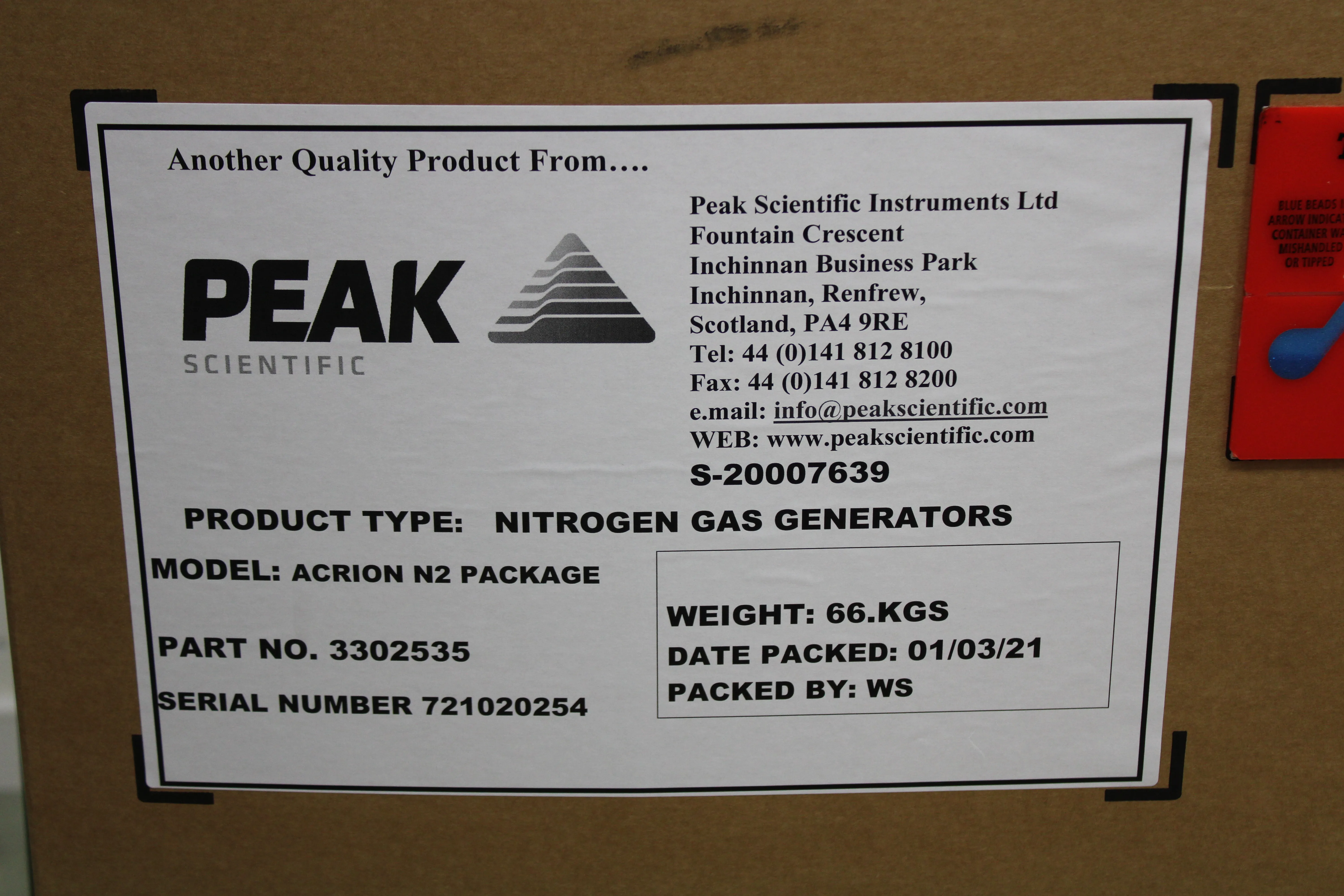 Peak Scientific Acrion N2 Nitrogen Generator & Acrion Air Compressor