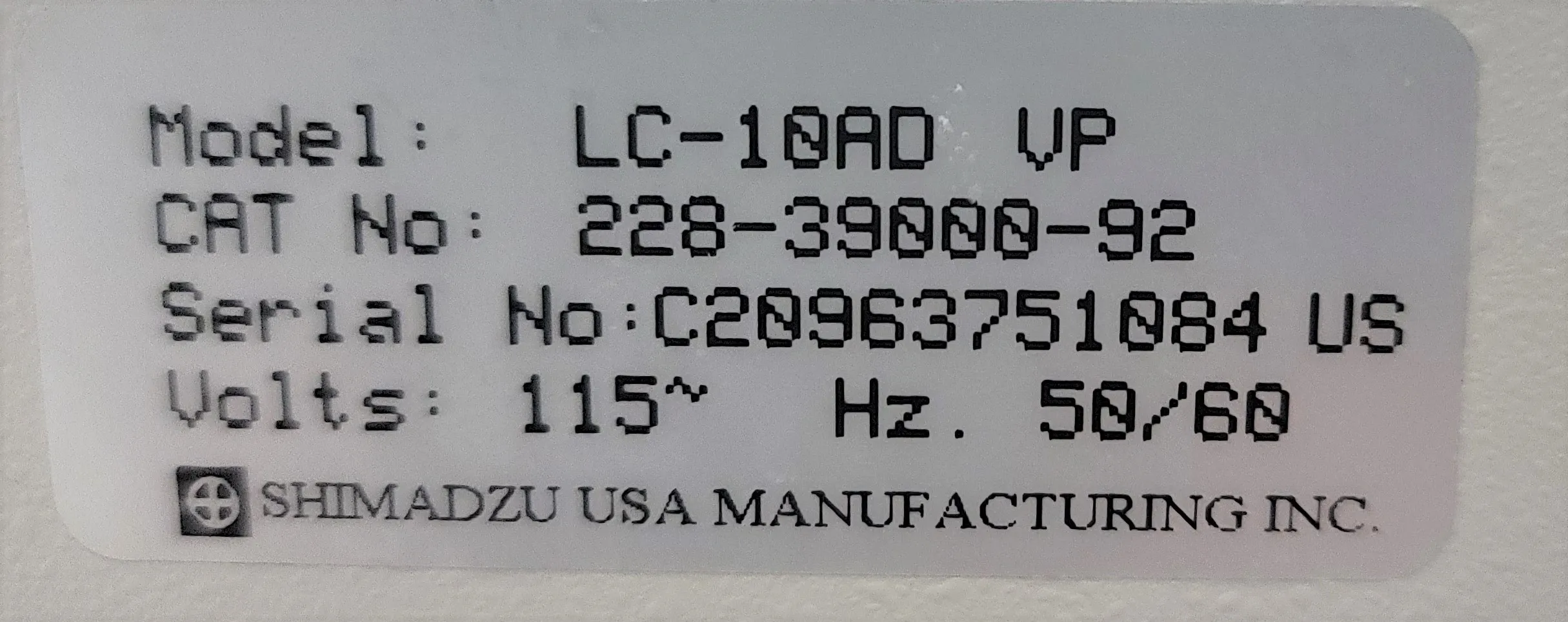 Shimadzu LC-10AD VP Solvent Delivery Pump - Stable and Pulse-Free