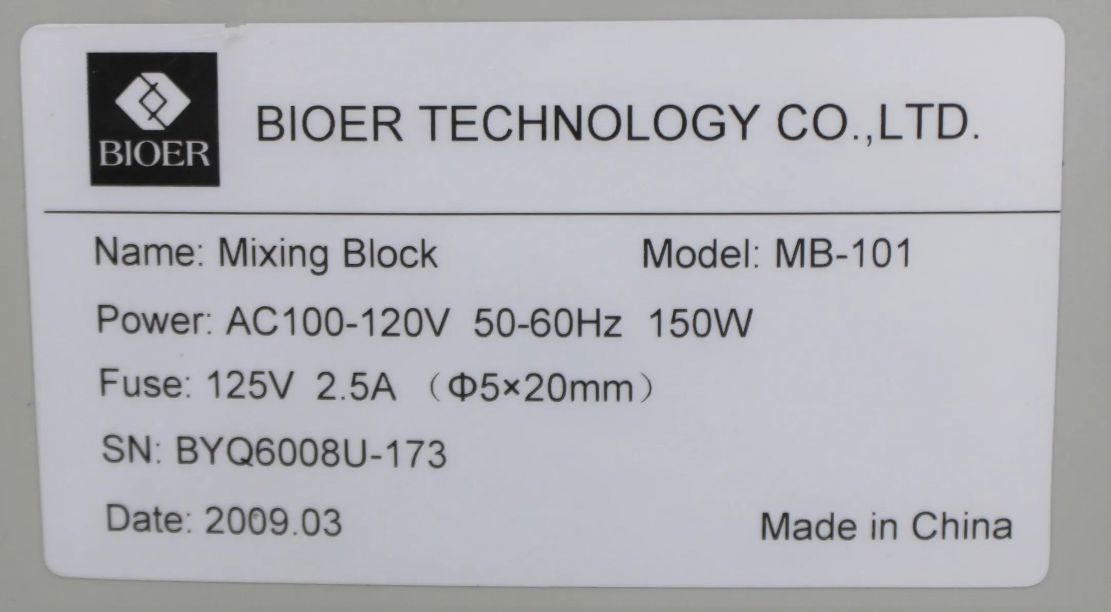 Bioer ThermoCell Mixing Block MB-101 Vortexer / Rotator / Shaker