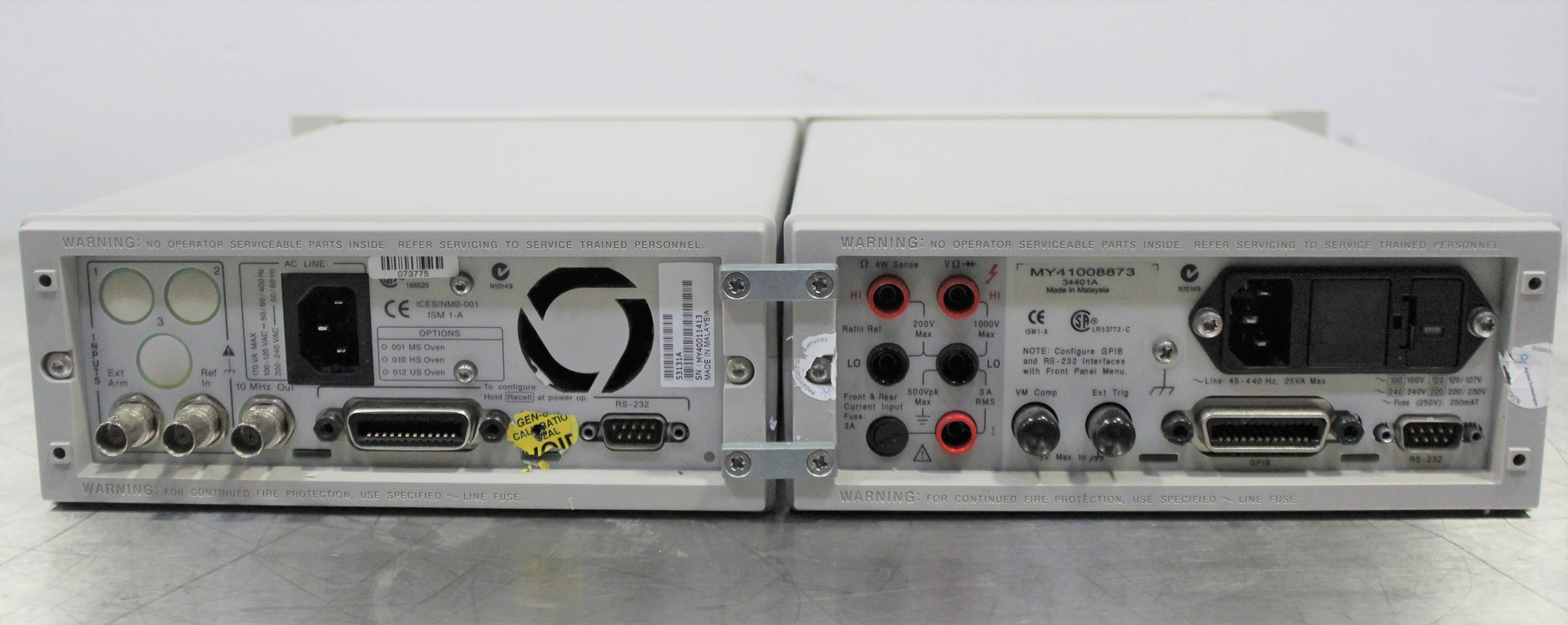 Agilent 53131A Universal Counter and Agilent 34401A 6.5 Digit Bench Multimeter