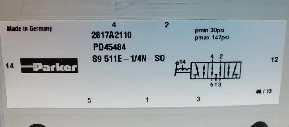 Parker Hoerbiger 2817A2110 PD45484 Valve