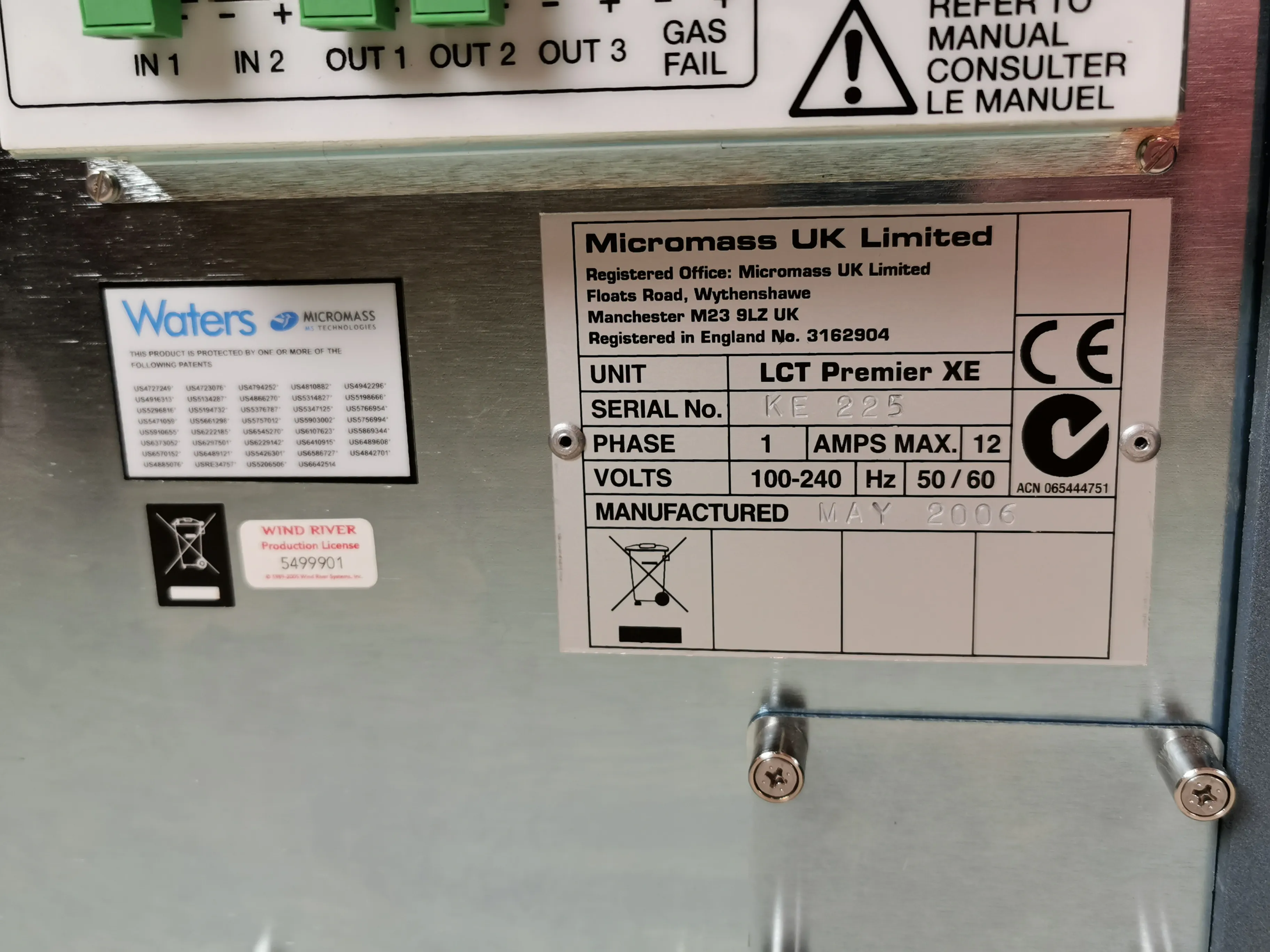 Waters LCT Premier XE Benchtop Mass Spectrometer