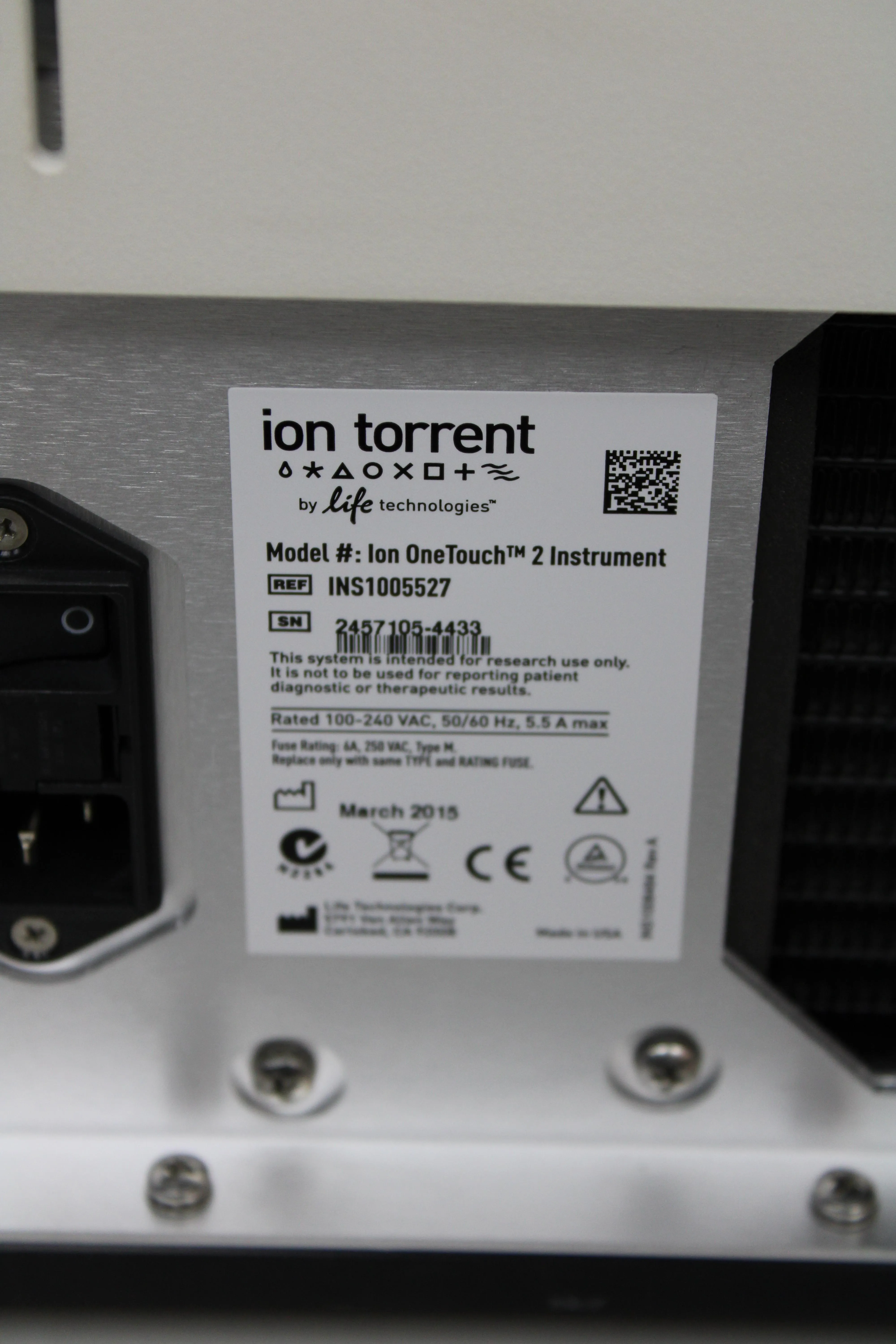 Ion Torrent Ion OneTouch 2 Class 4 - As-Is Used Laboratory Accessory