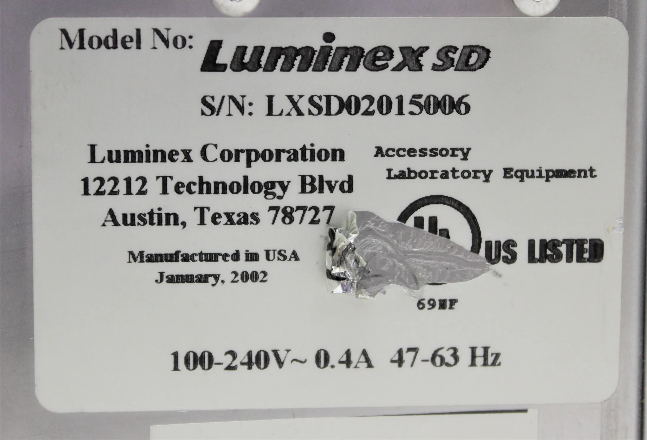 Luminex 100 Assay System SD Sheath Delivery System