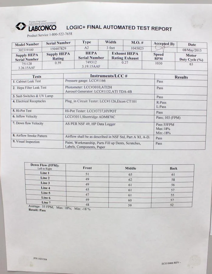 Labconco Purifier Logic+ 3Ft, Class II, Type A2 Biosafety Cabinet 302319100