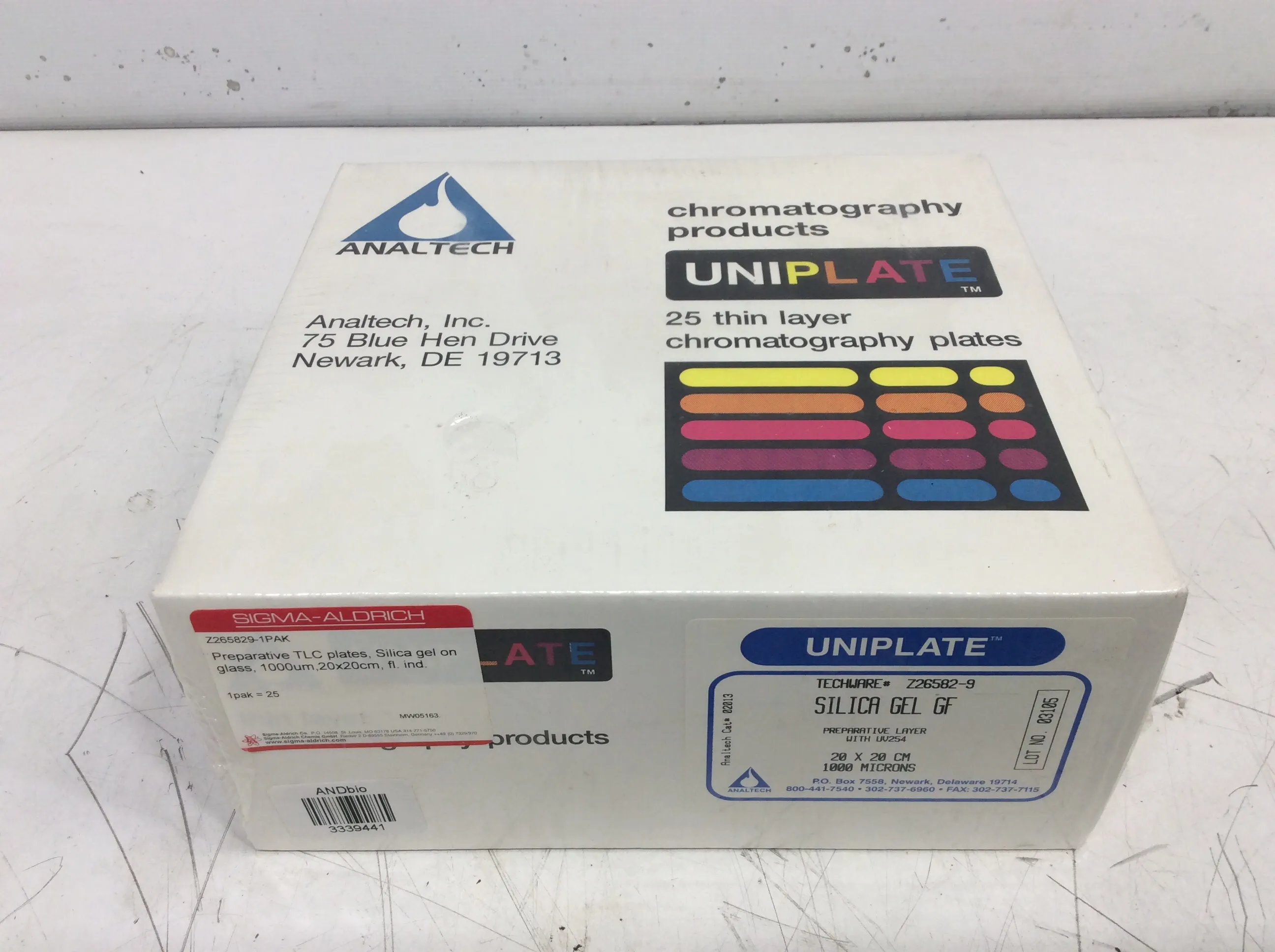 Analtech/Sigma-Aldrich Uniplate Preparative TLC Plates, 20x20cm 1000 Microns