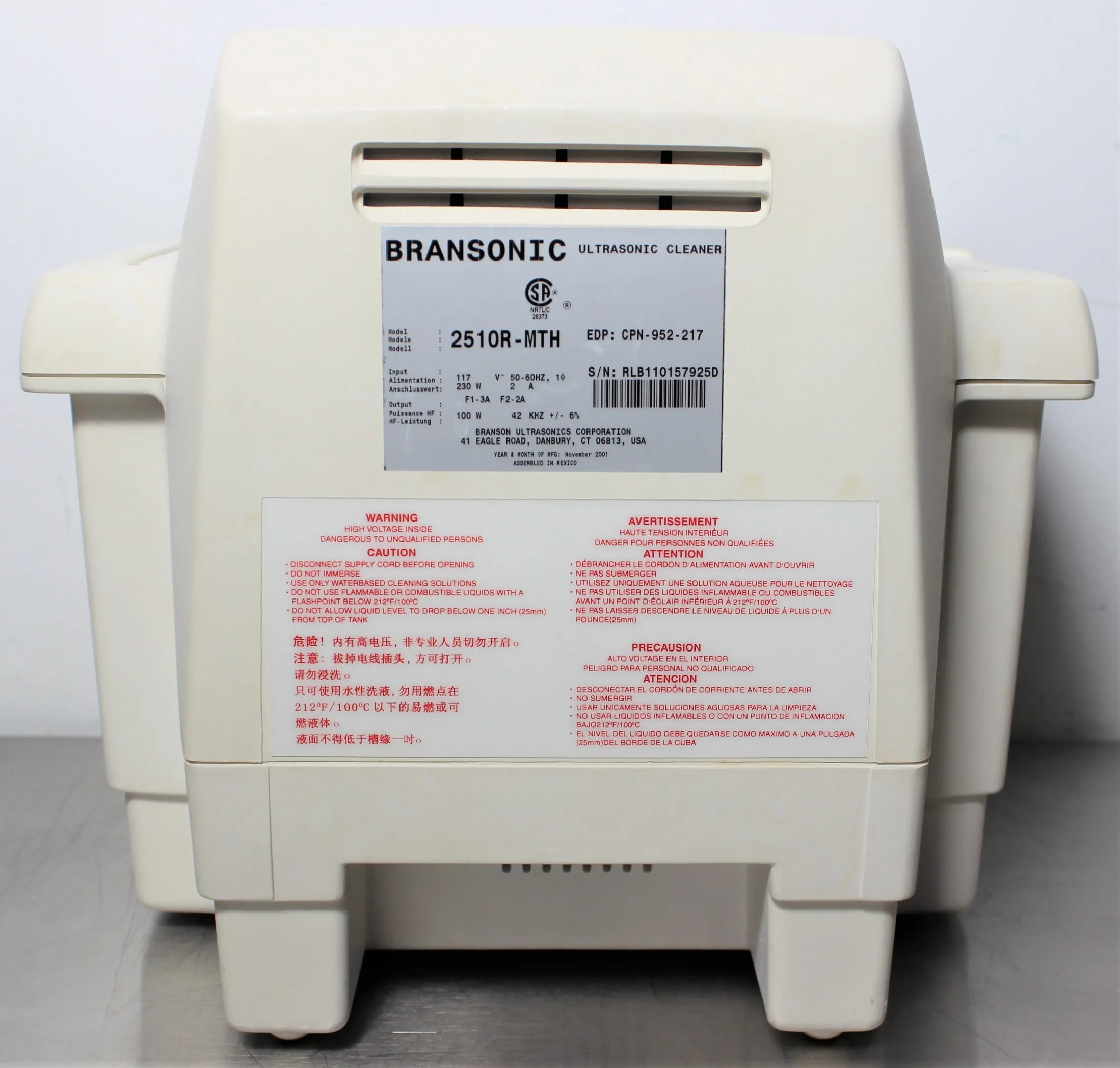 Branson Ultrasonic Cleaner Model 2510R-MTH