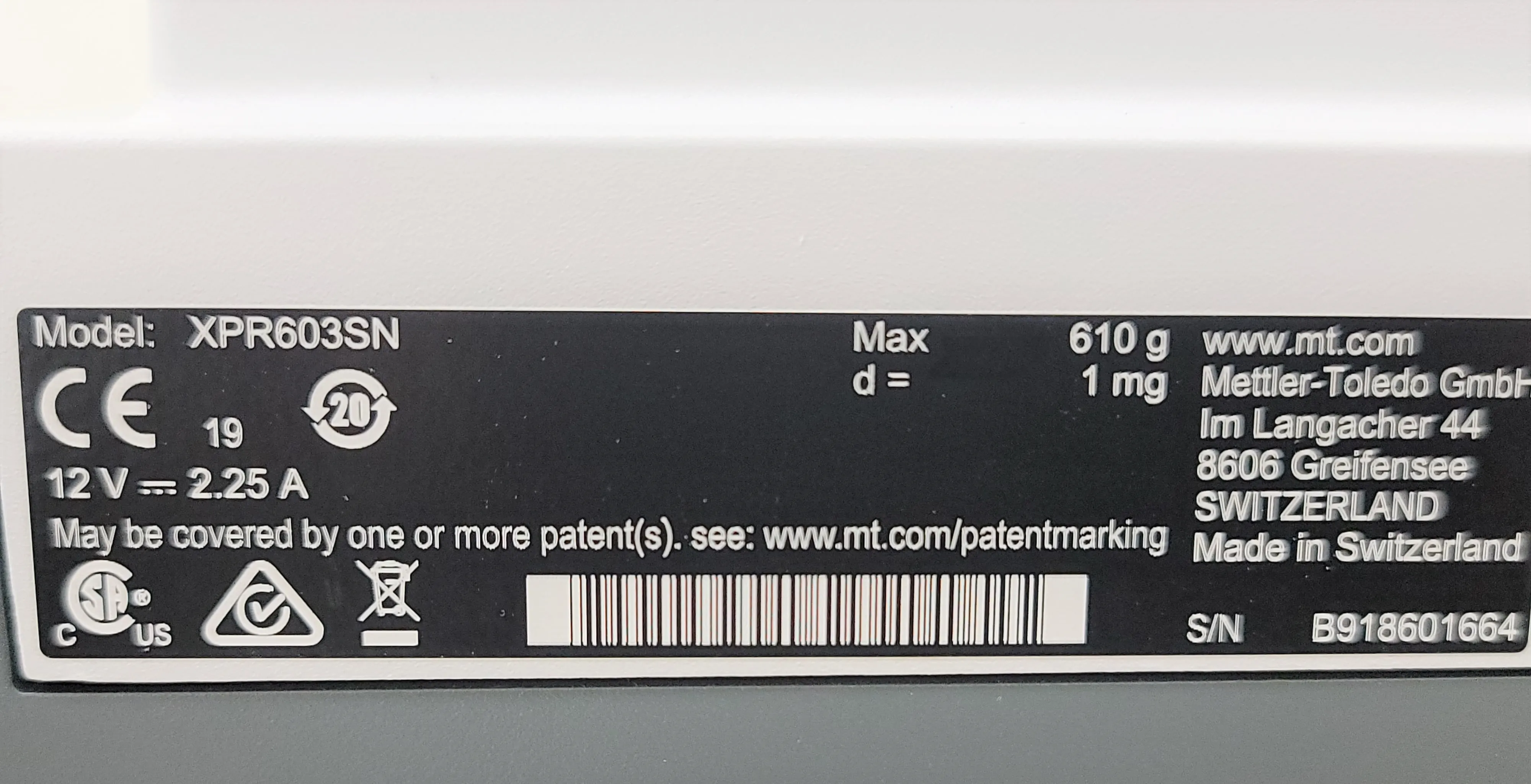 Mettler-Toledo XSR603SN Analytical Balance Scale