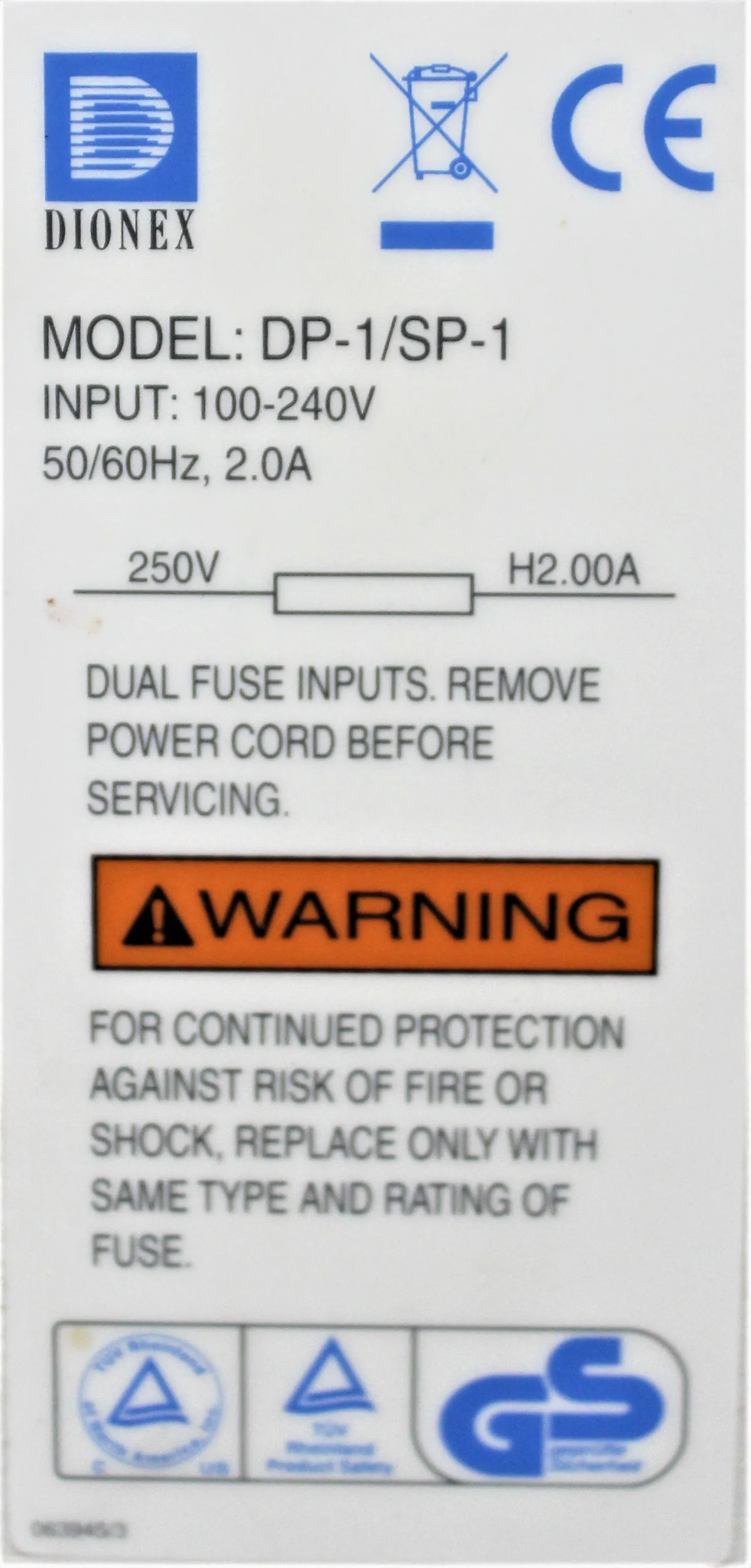 Dionex ICS-3000 Dual Pump Model DP-1/SP-1