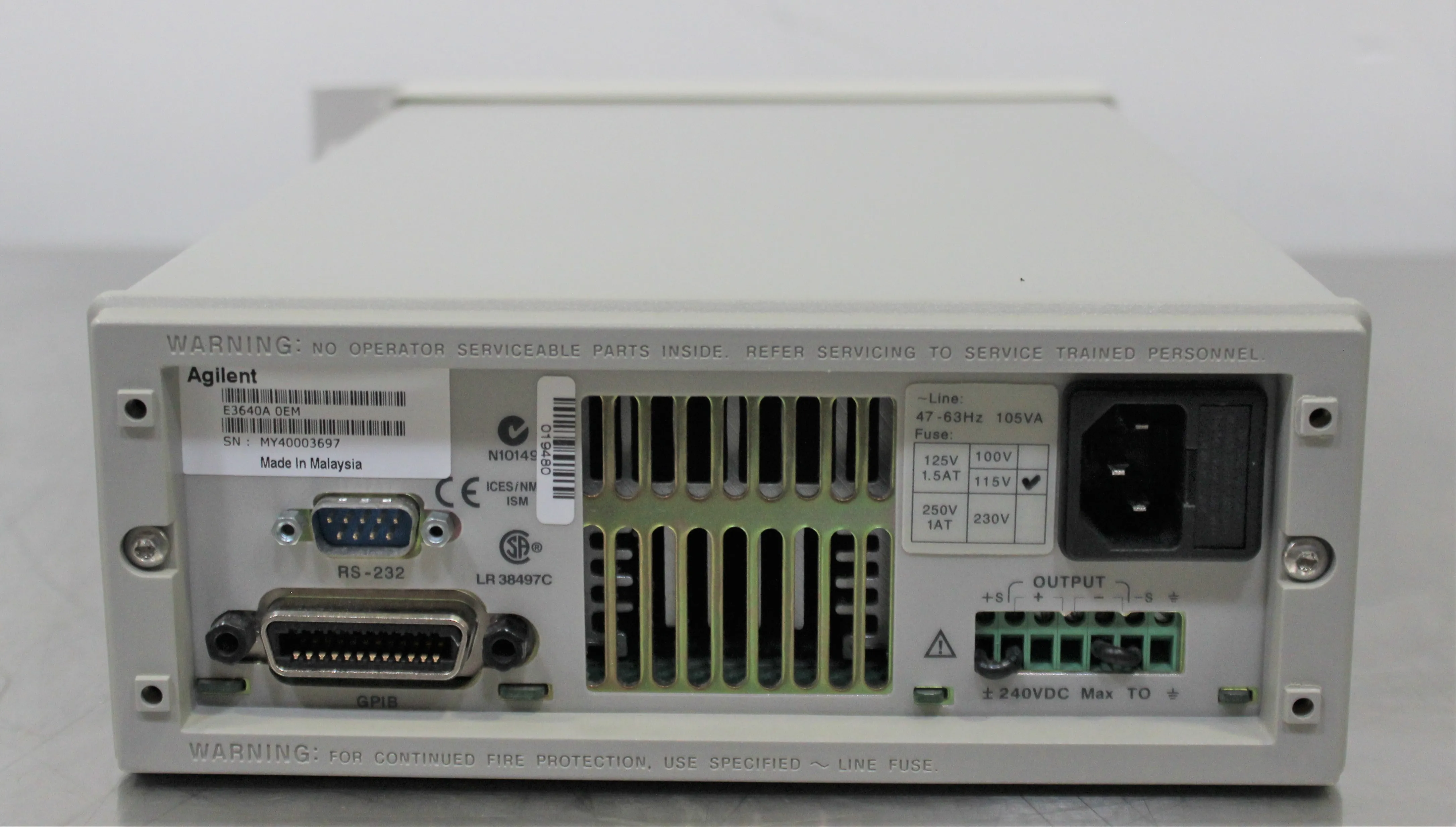 Agilent E3640A Bench Power Supply 30-100W Dual Range Flexibility