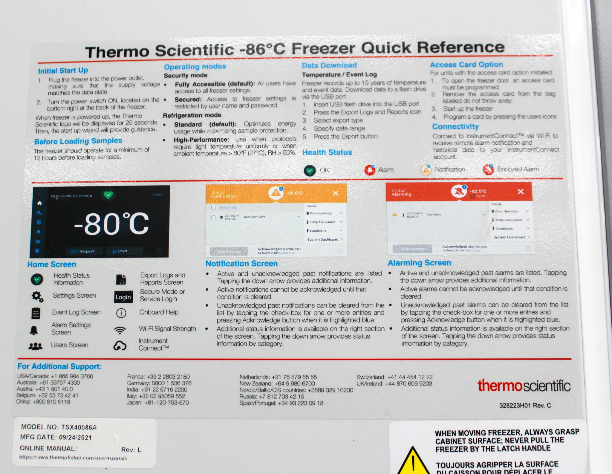 Thermo Scientific TSX Series Ultra-Low Temperature -80c Freezer Model TSX40086A