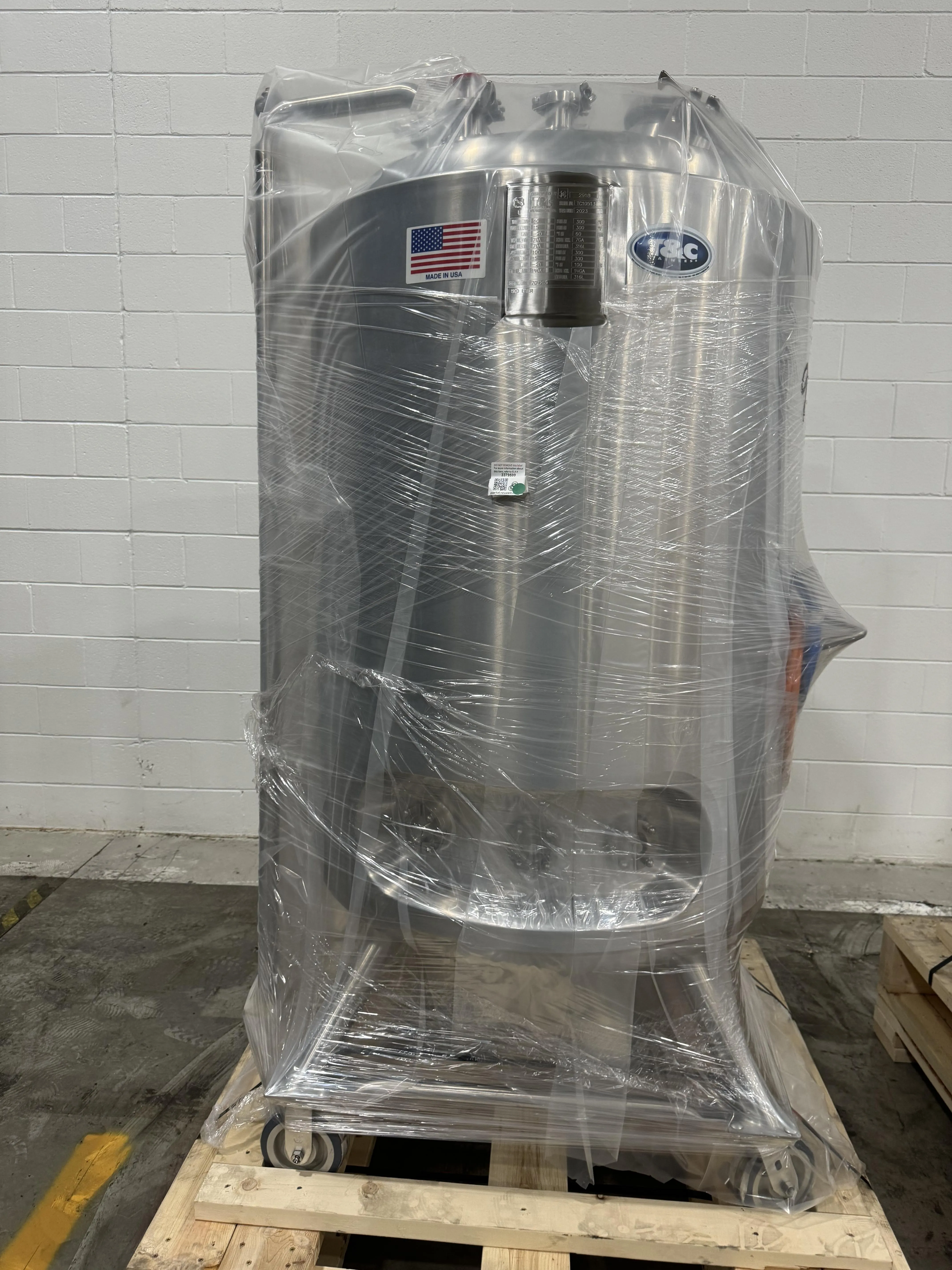 Holland Applied Technologies 500 L Vessel - New Sanitary Stainless Steel Tank