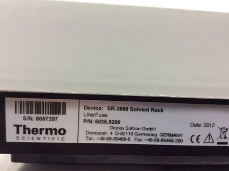 Thermo Fisher UltiMate 3000 SR-3000 Solvent Rack