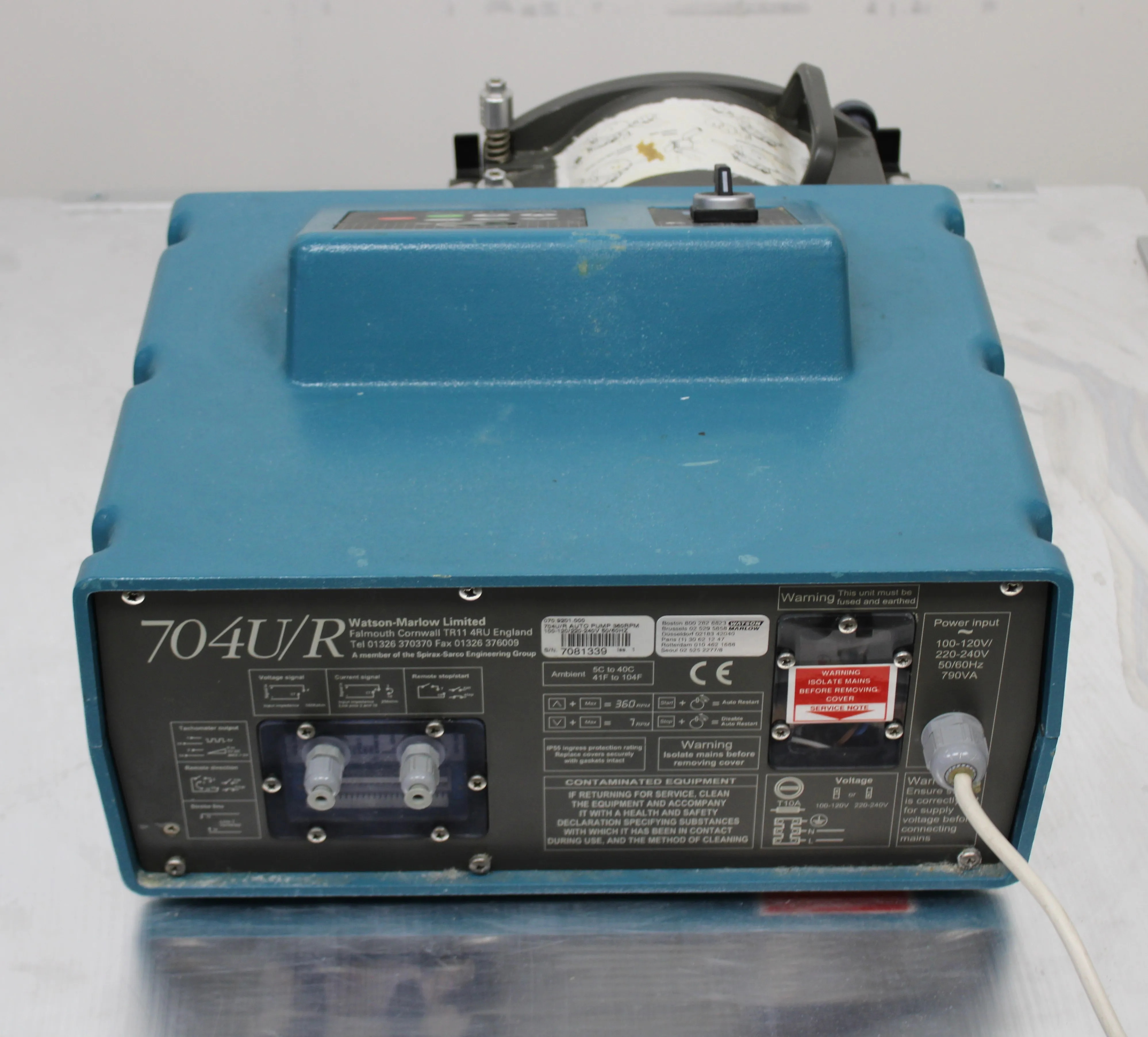 Watson Marlow 704U/R Peristaltic Pump 360 RPM with EU Plug 070.9201.000