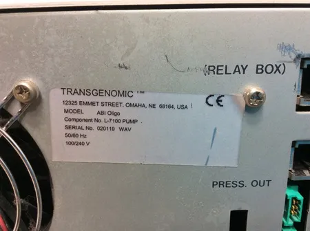 Transgenomic L-7100 Pump ABI Oligo Laboratory Equipment