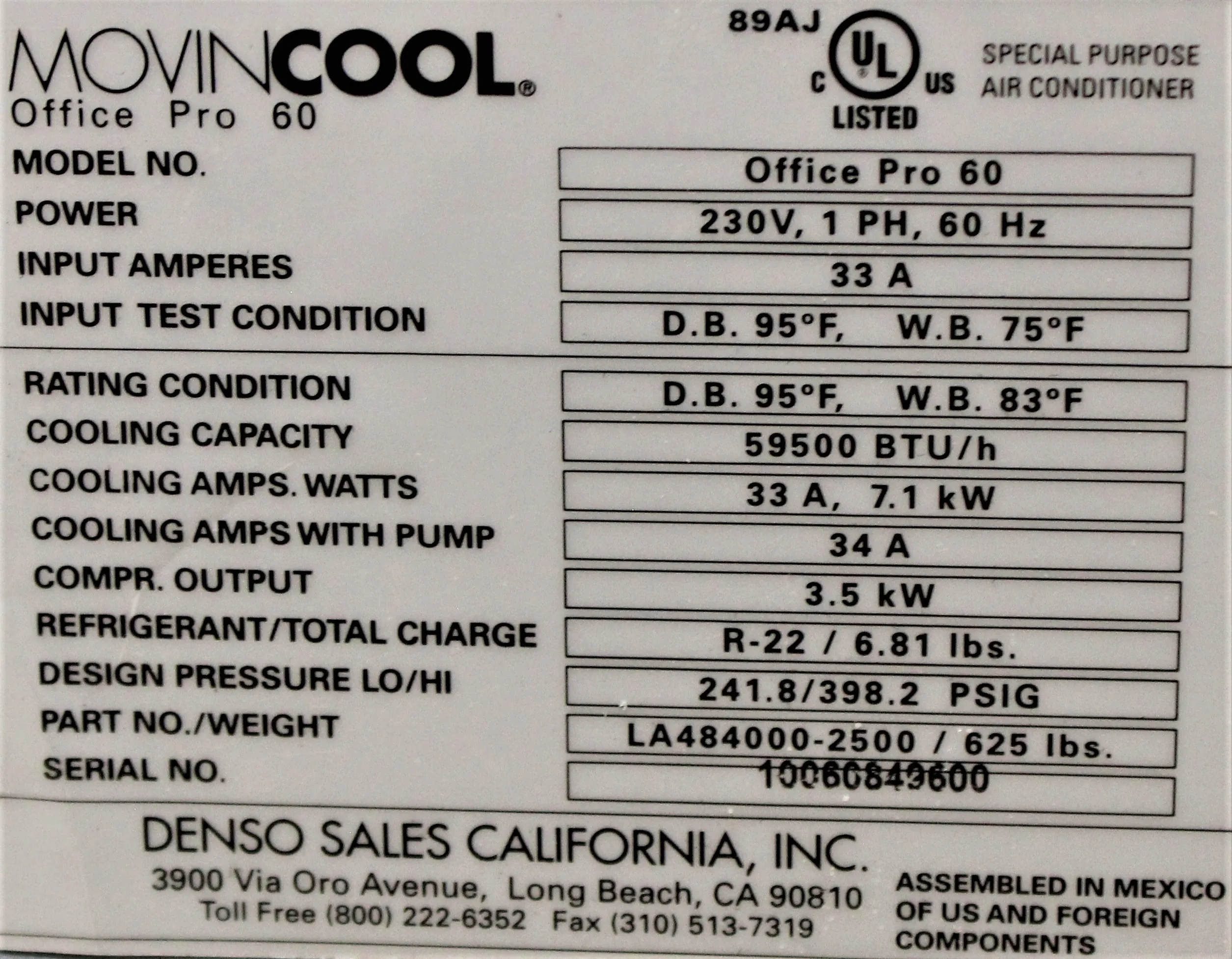 MovinCool Office Pro 60 Portable Air Conditioner