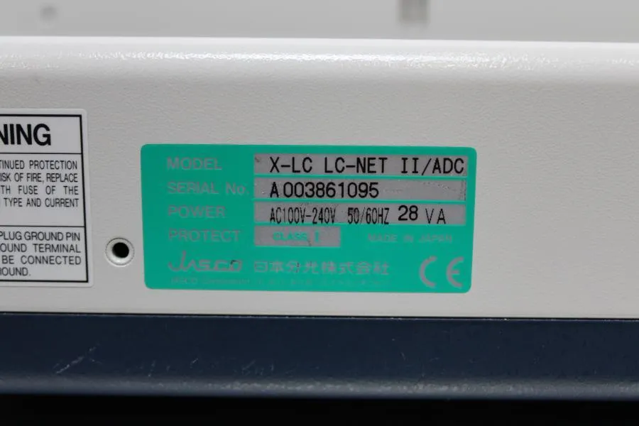 JASCO HPLC SYSTEM includes:X-LC LC-NET II/ADC,UV-2075,PU-2089,Manual Injector