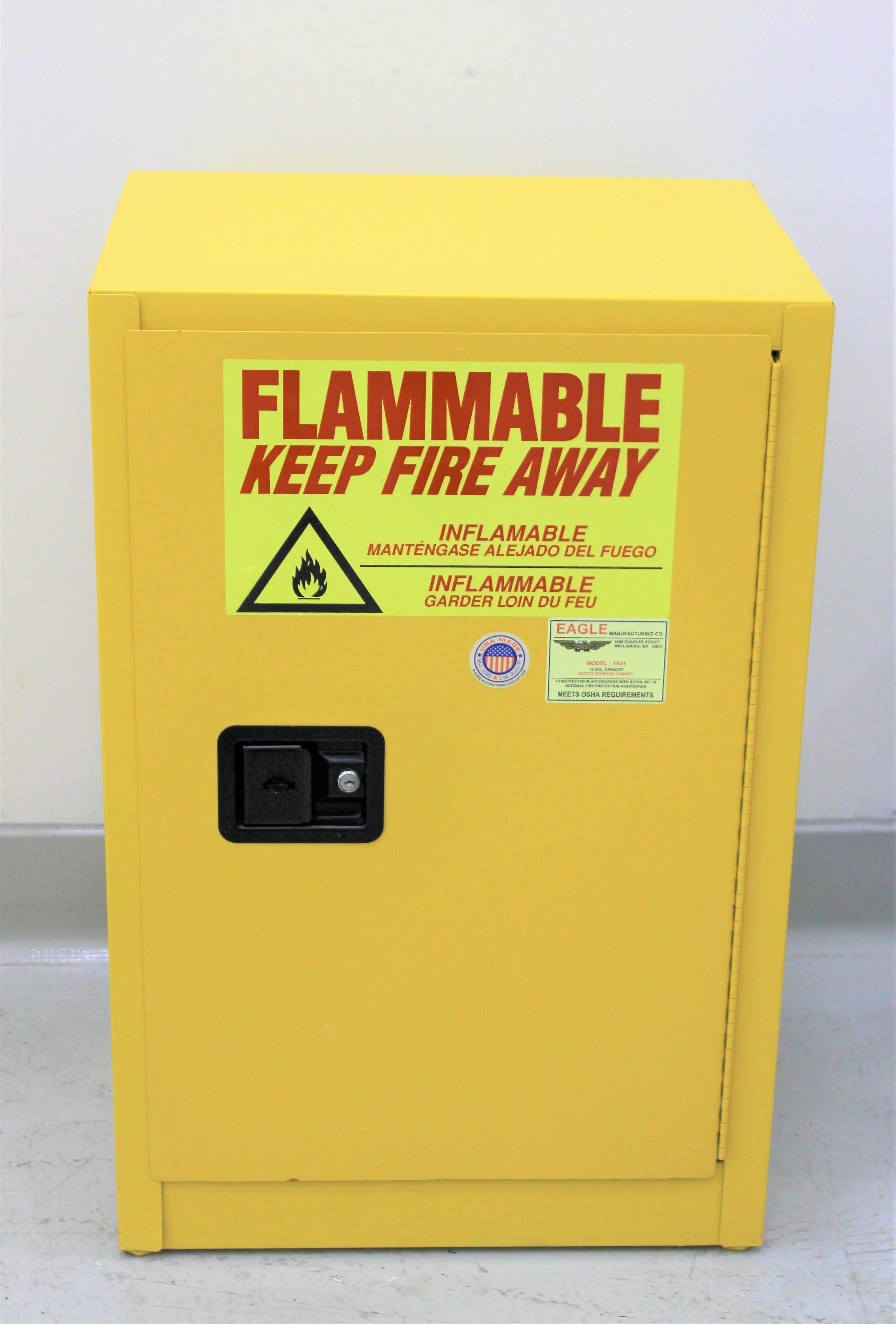 Eagle Manufacturing 1924 Yellow 12 Gal. Flammable Safety Storage Cabinet