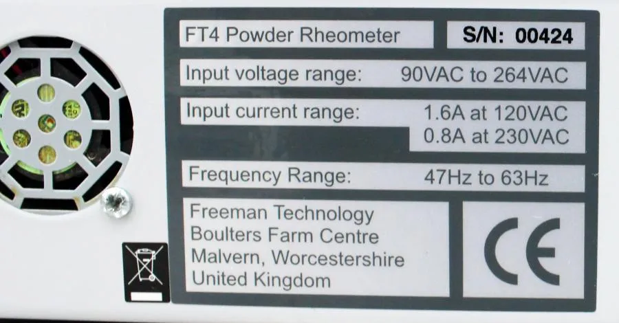 Freeman Technology  Powder Flow Testing FT4 Powder Rheometer