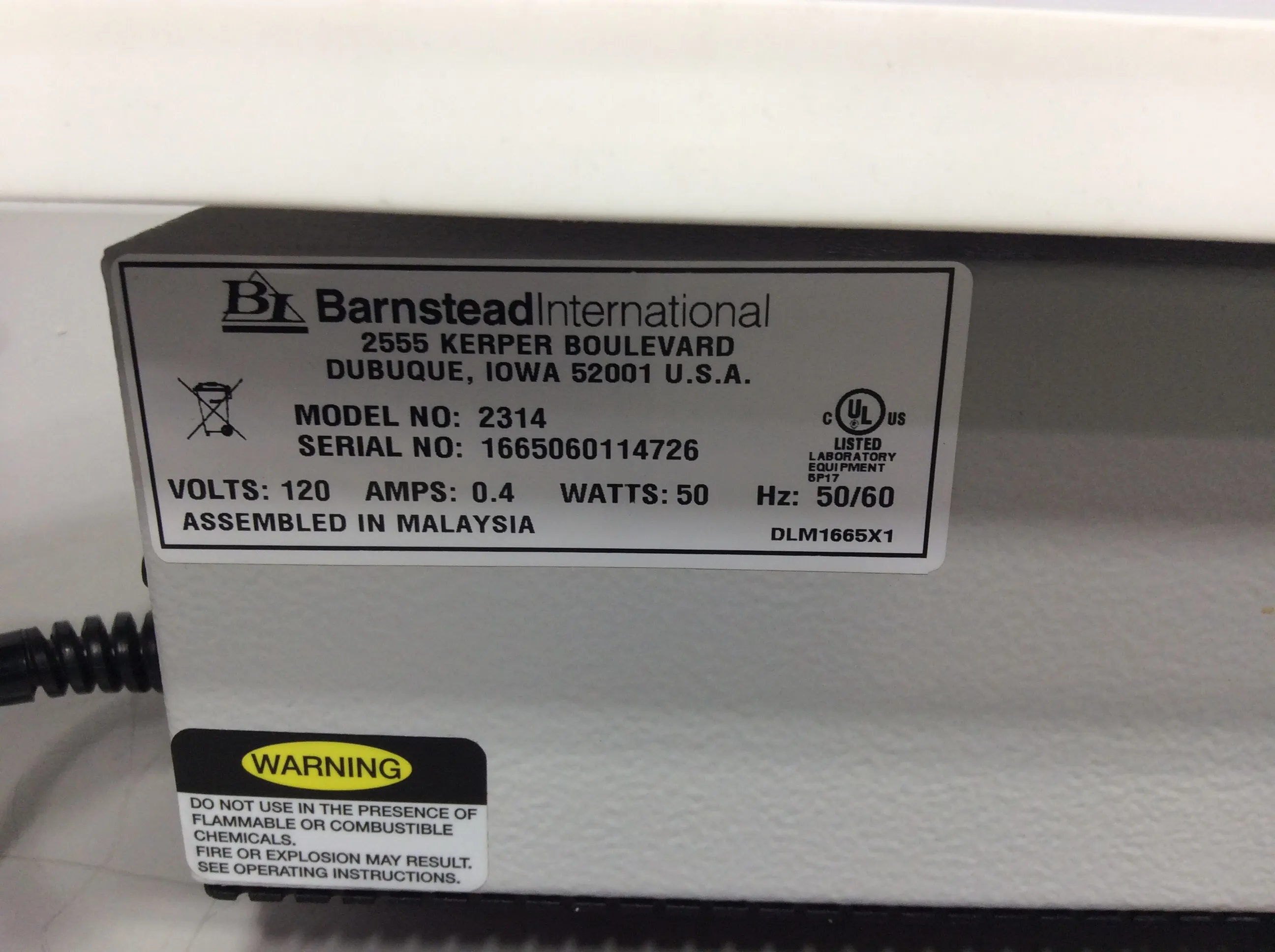 Barnstead Lab Rotator Model 2314 Thermo Vortexer/ Rotator/ Shaker, Used Class 2