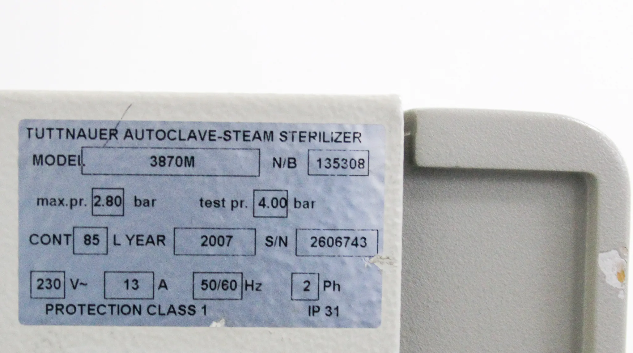 Tuttnauer 3870M Large Capacity Autoclave, Steam Sterilizer