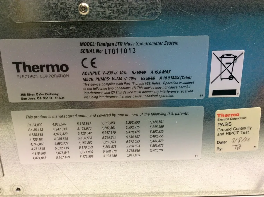 Thermo Fisher Finnigan LTQ Mass Spectrometer System