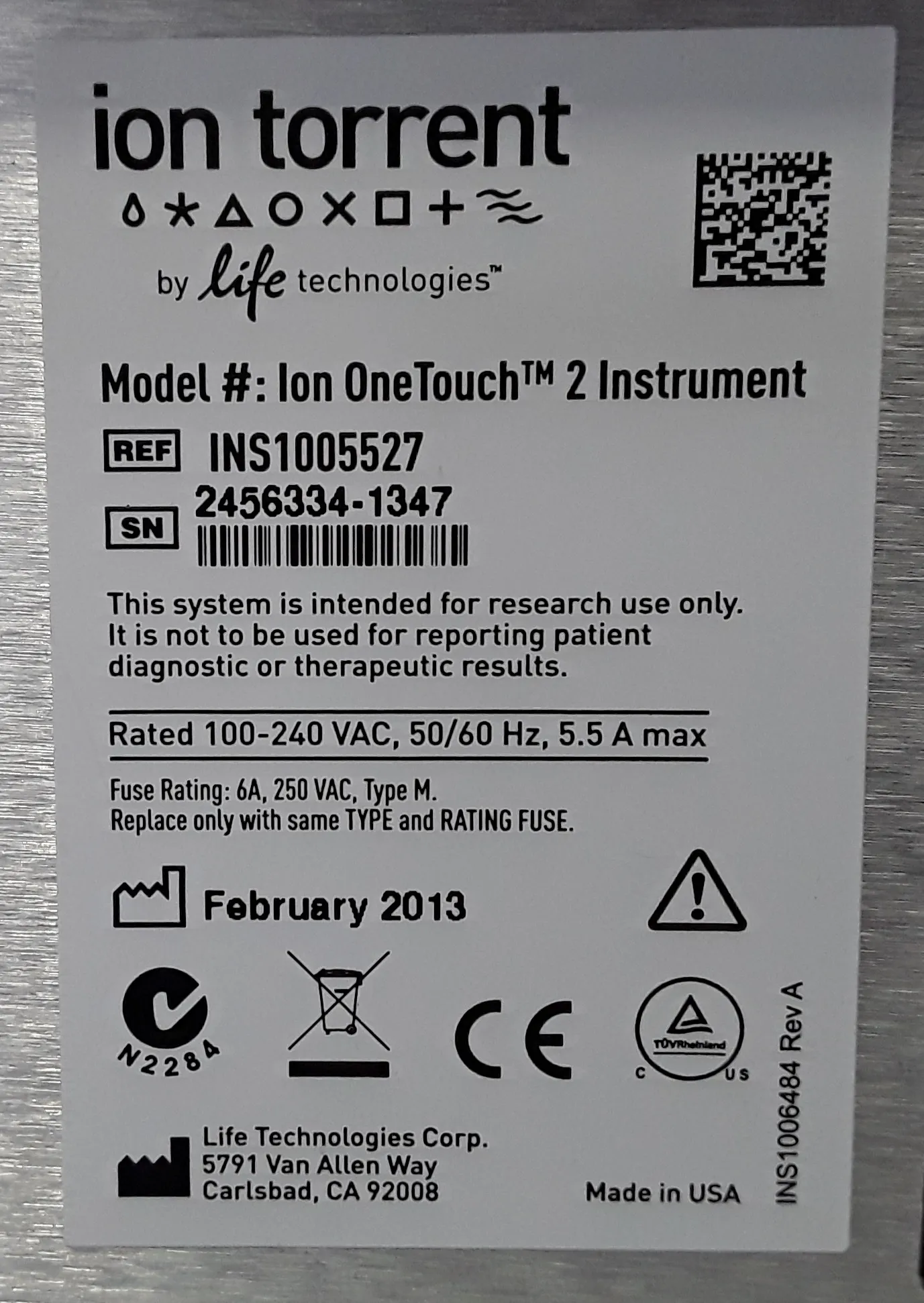 Ion Torrent DNA Sequencer INS1005527