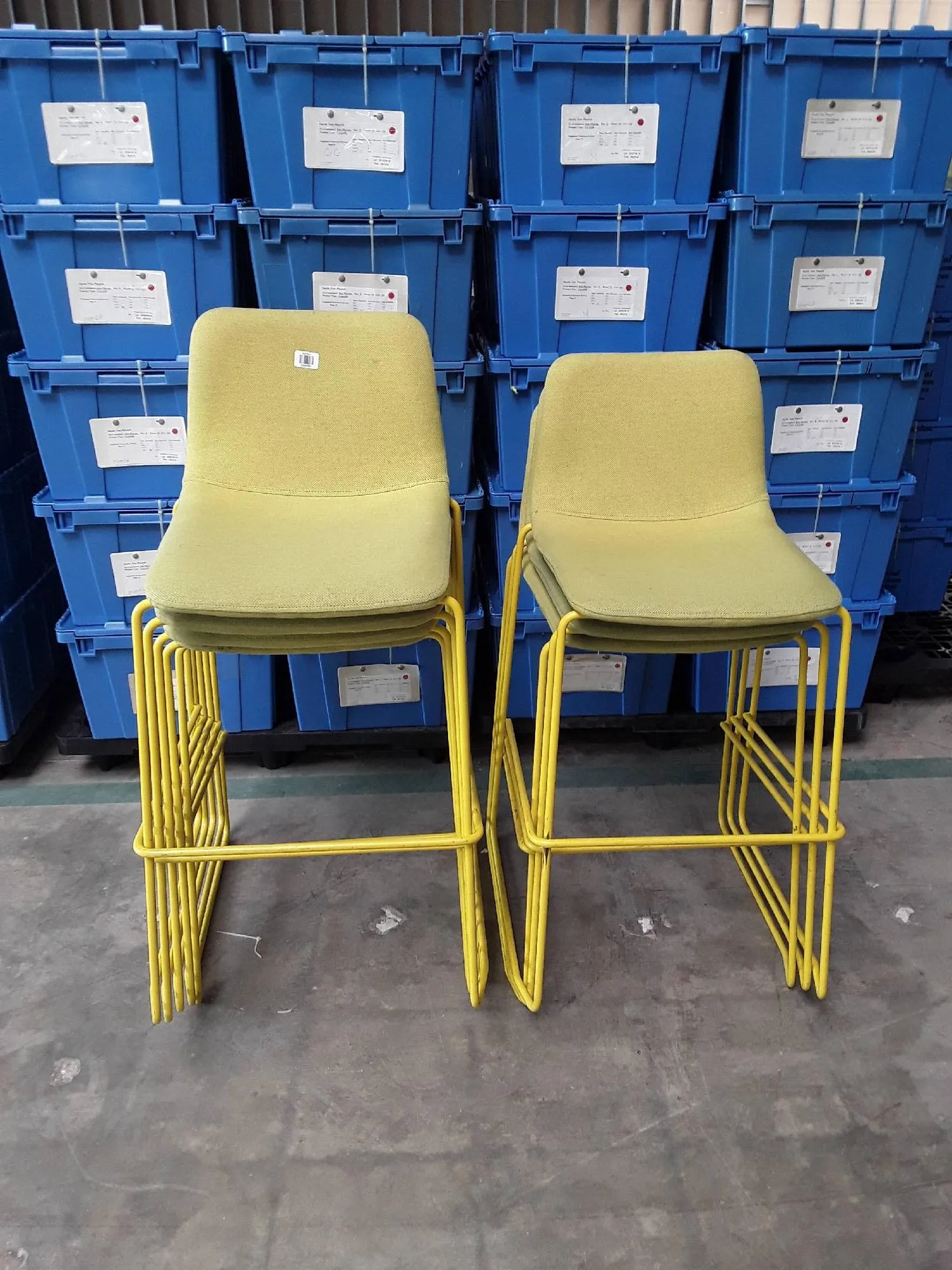 Used Lab Bench - RETRO-MULTI-COLORED HIGH-TOP CHAIRS Yellow (Qty 8)