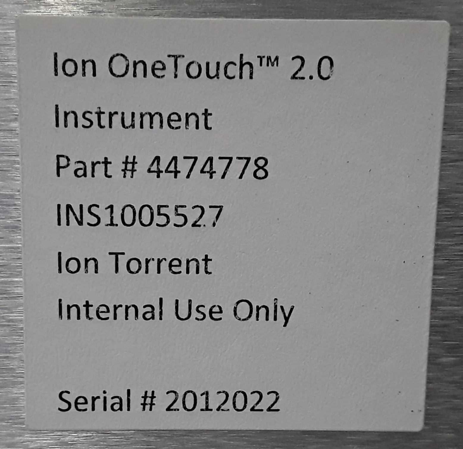 Ion Torrent INS1005527 DNA Sequencer