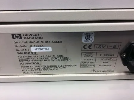 Agilent Series 1100 G1322A Solvent Degasser with Low Baseline Noise