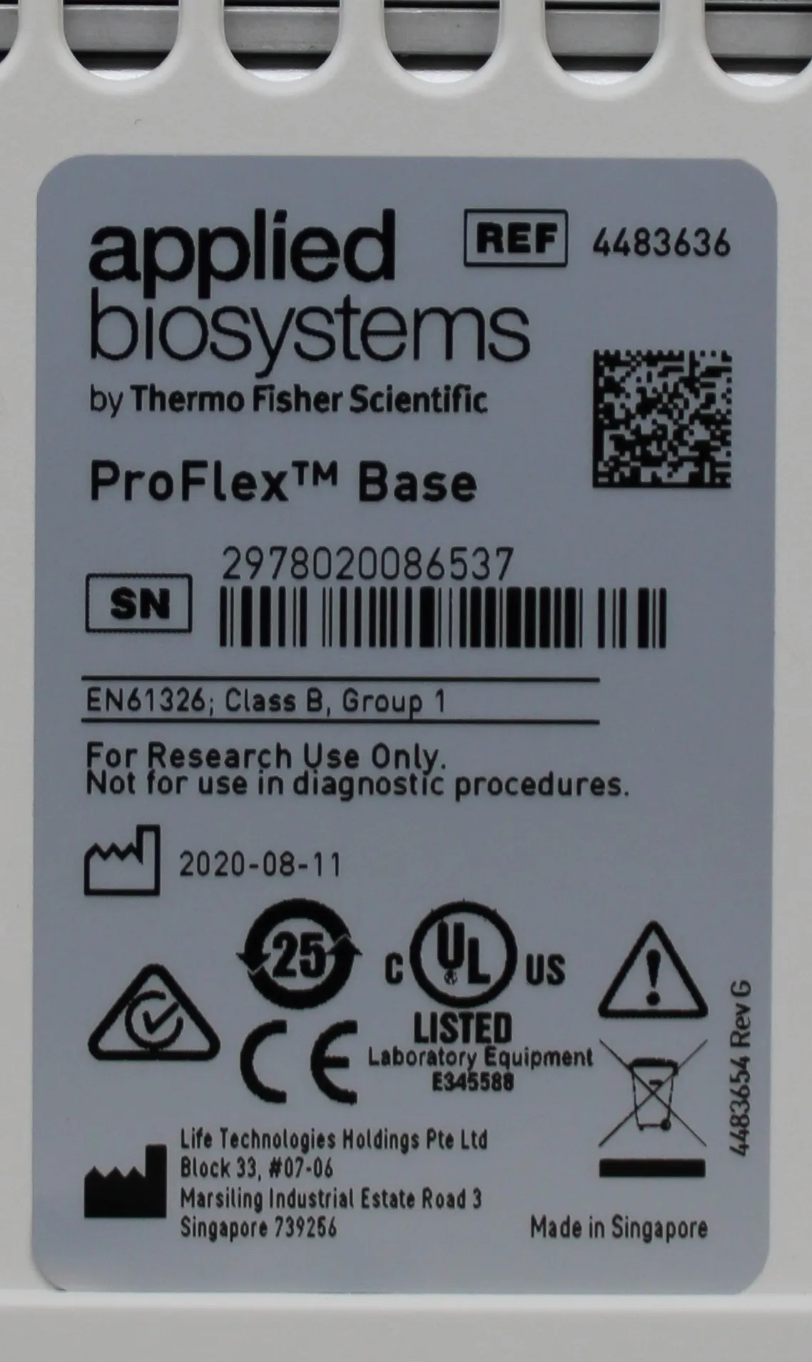 Applied Biosystems ProFlex Base Real Time PCR Machine 4483636