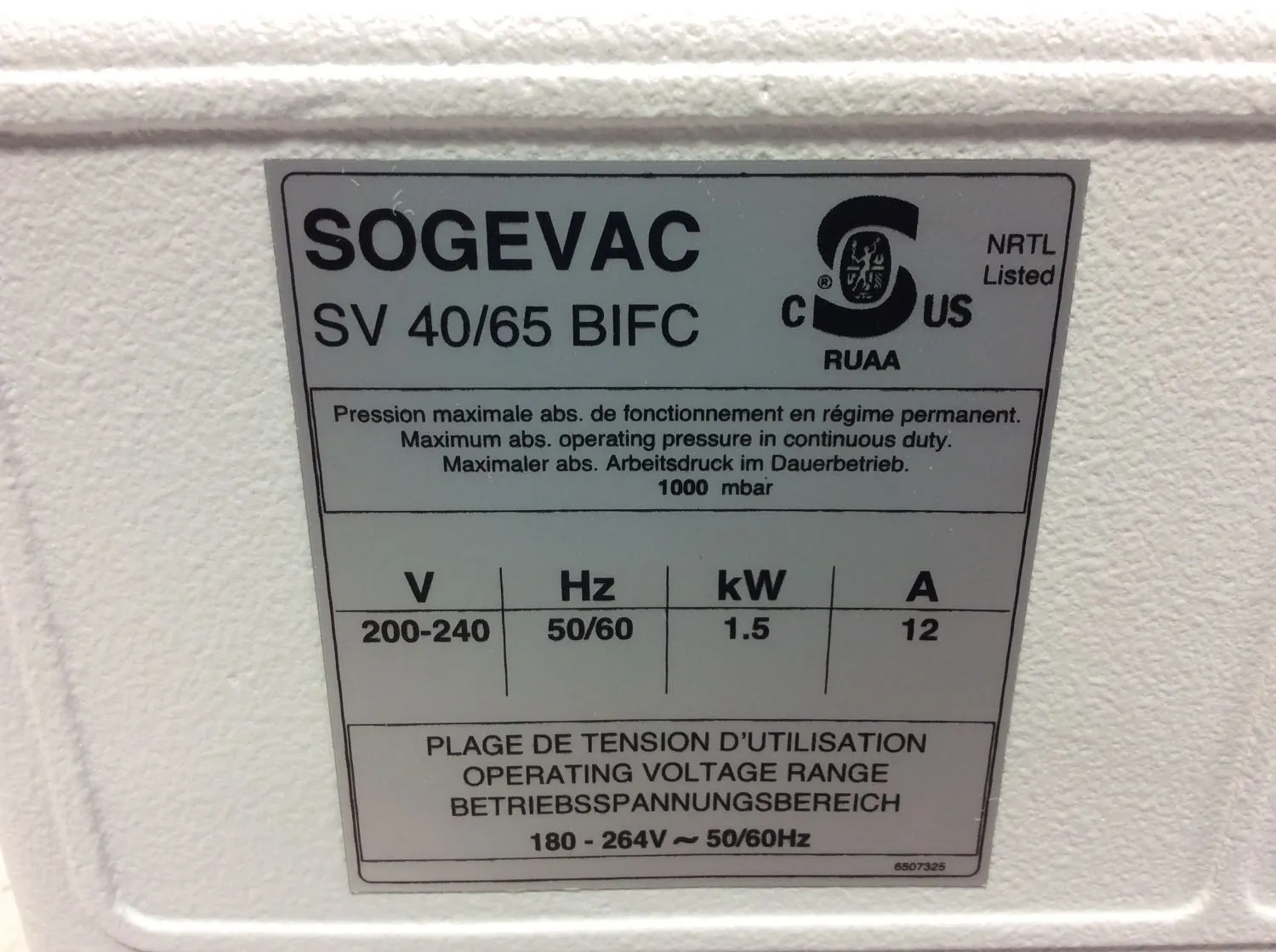 Sogevac SV65 BI FC Vacuum Pump