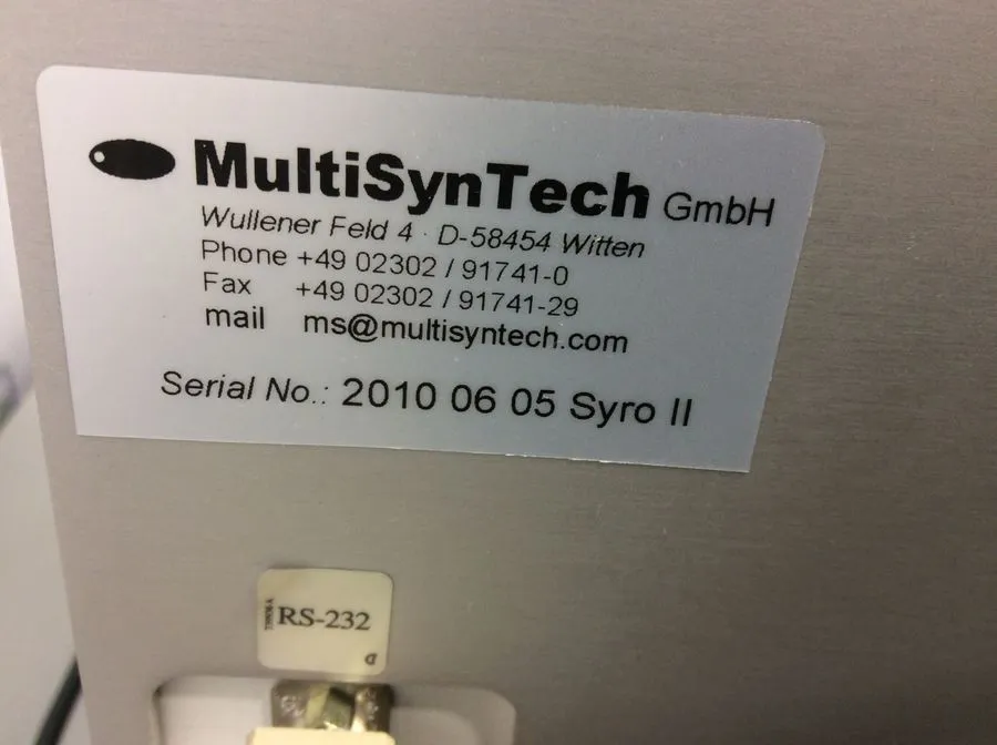 MultiSynTech Syro II Peptide Synthesizer W/ Computer and Software