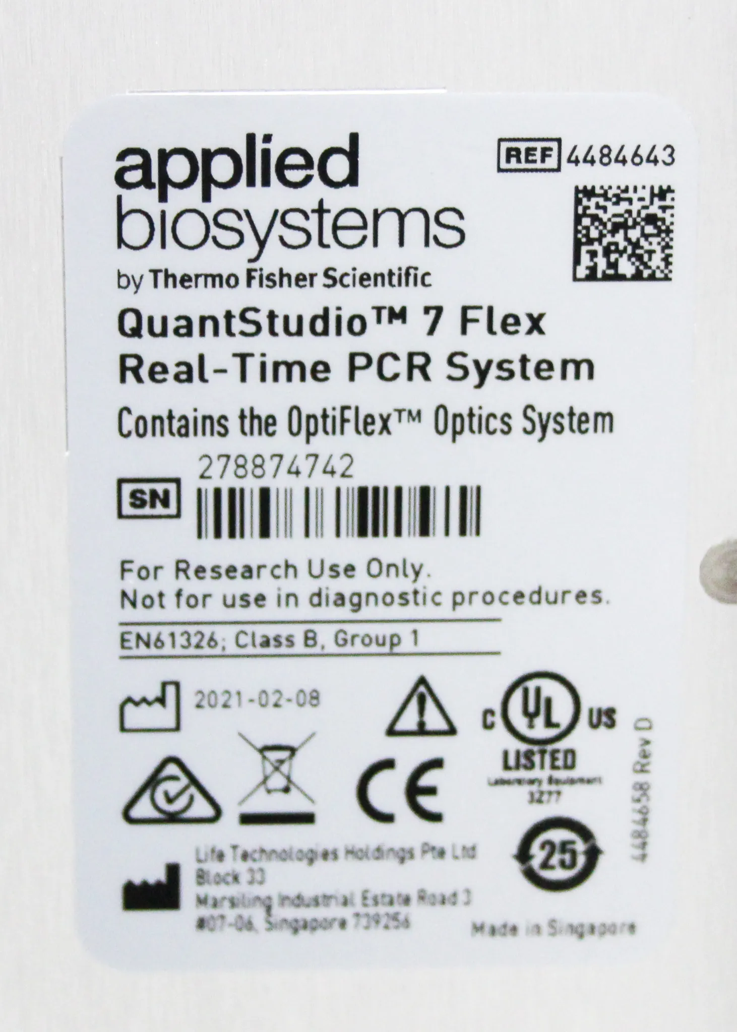 Thermo/Applied Biosystems QuantStudio 7 Flex Real-Time PCR System