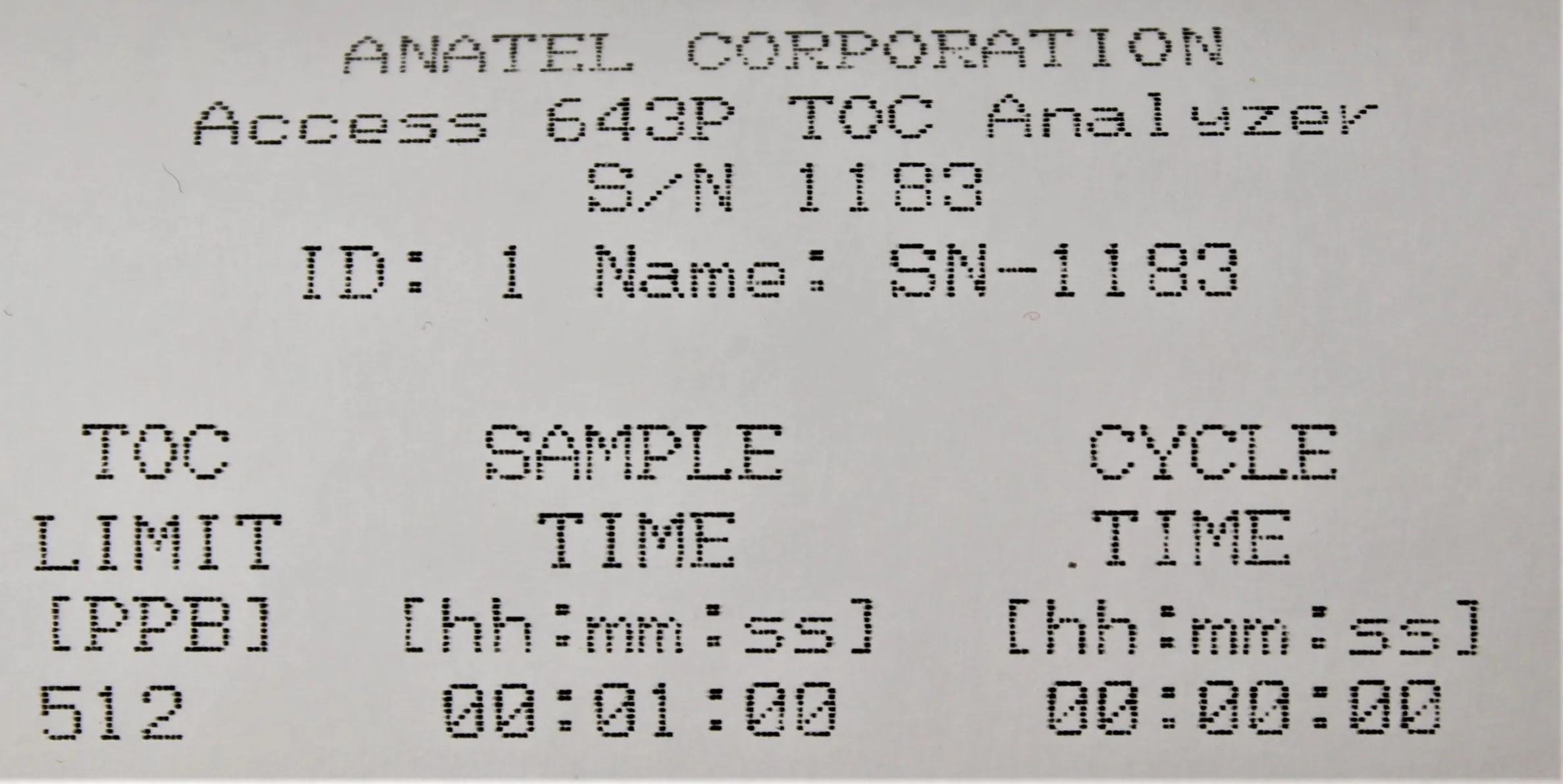 Antel 643 Portable TOC Analyzer A643P - Used