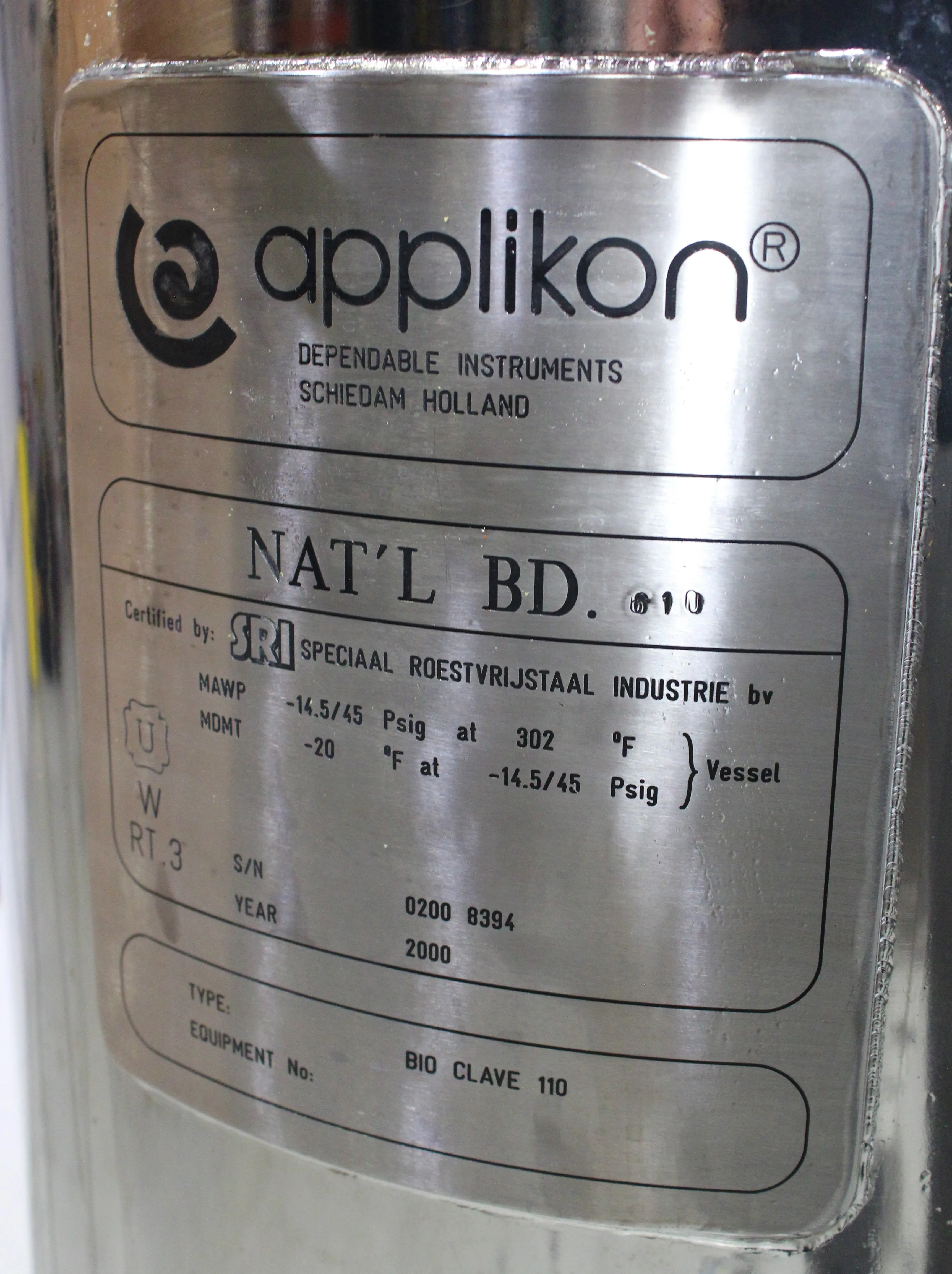 Applikon Bio Clave 110L Autoclavable Stainless Steel Bioreactor