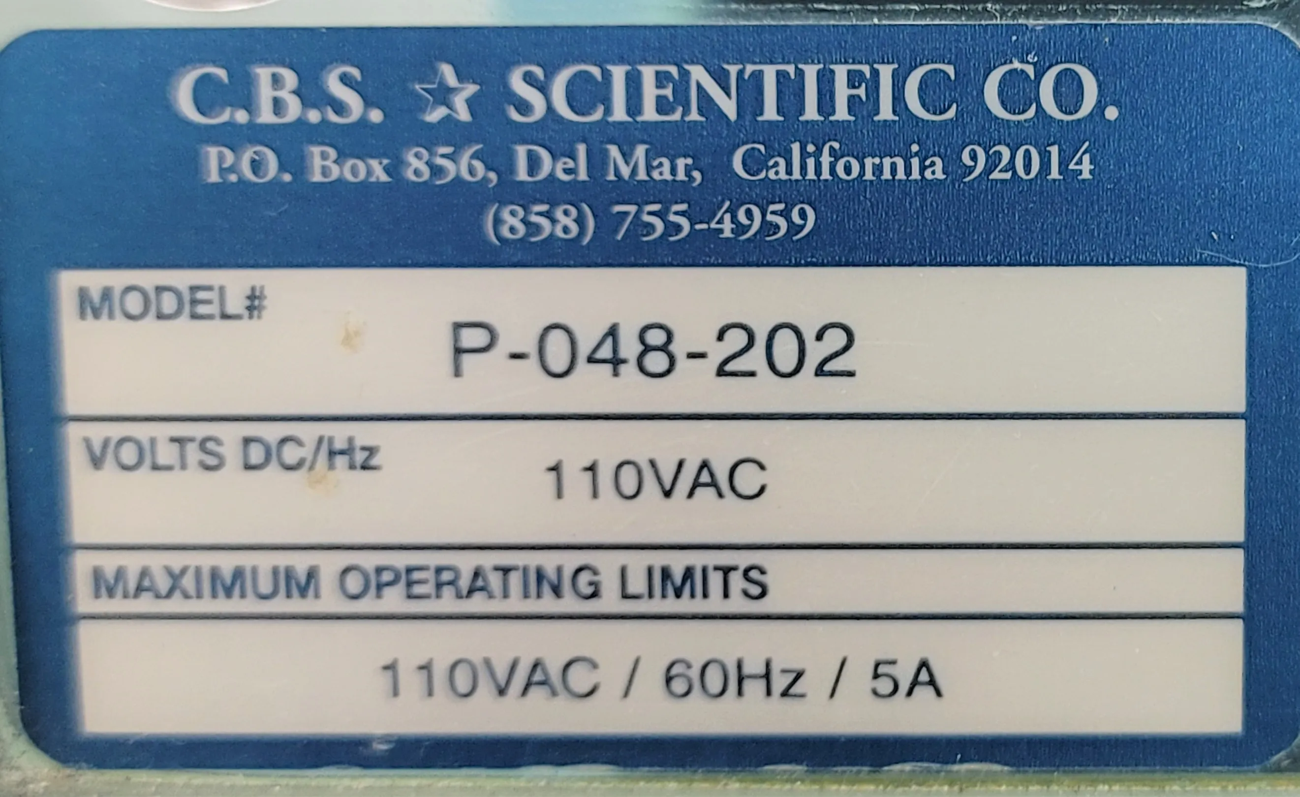 CBS Scientific P-048-202 PCR Enclosure Class 2, Used, 30-Day Warranty