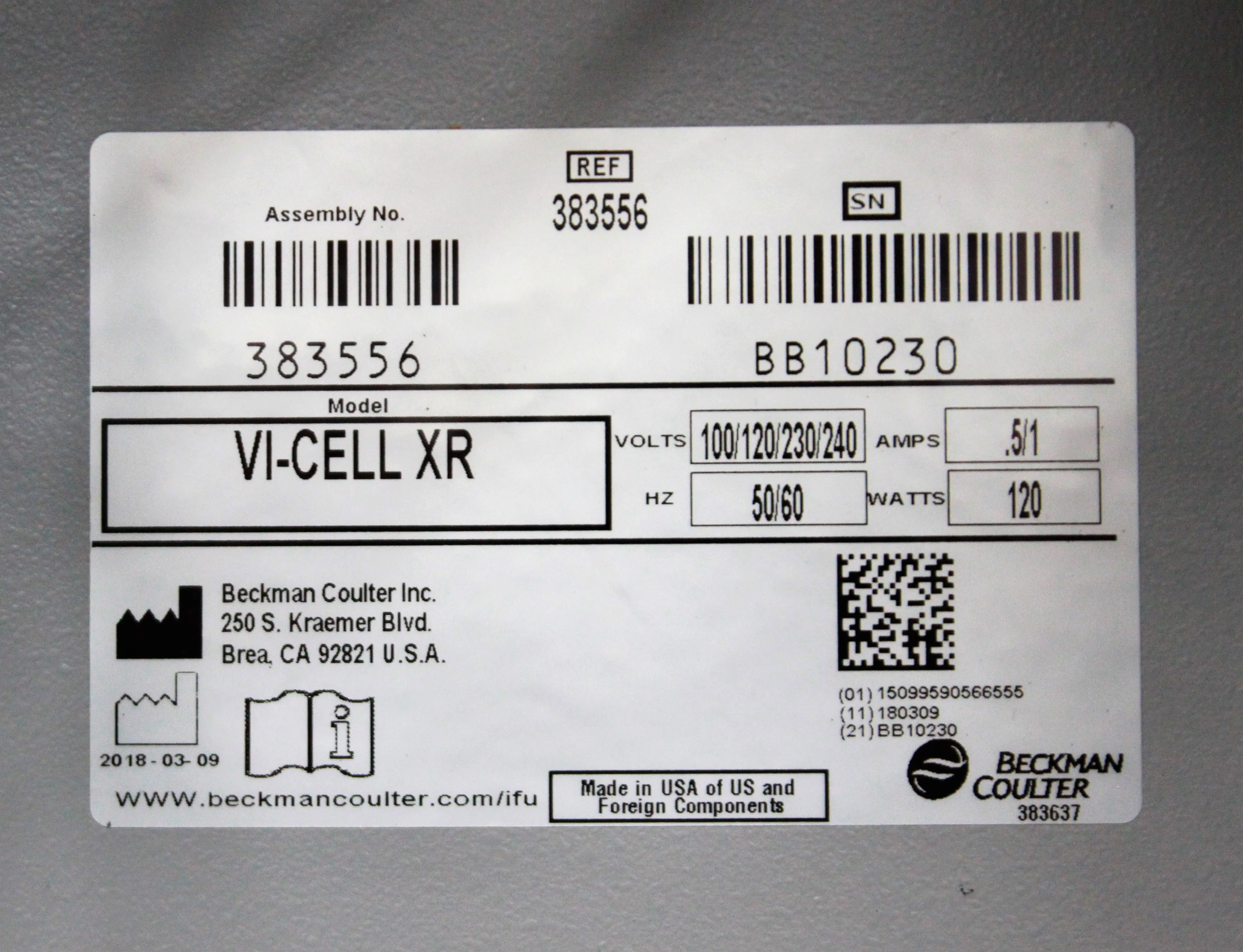 Beckman Coulter VI-Cell XR Cell Viability Analyzer