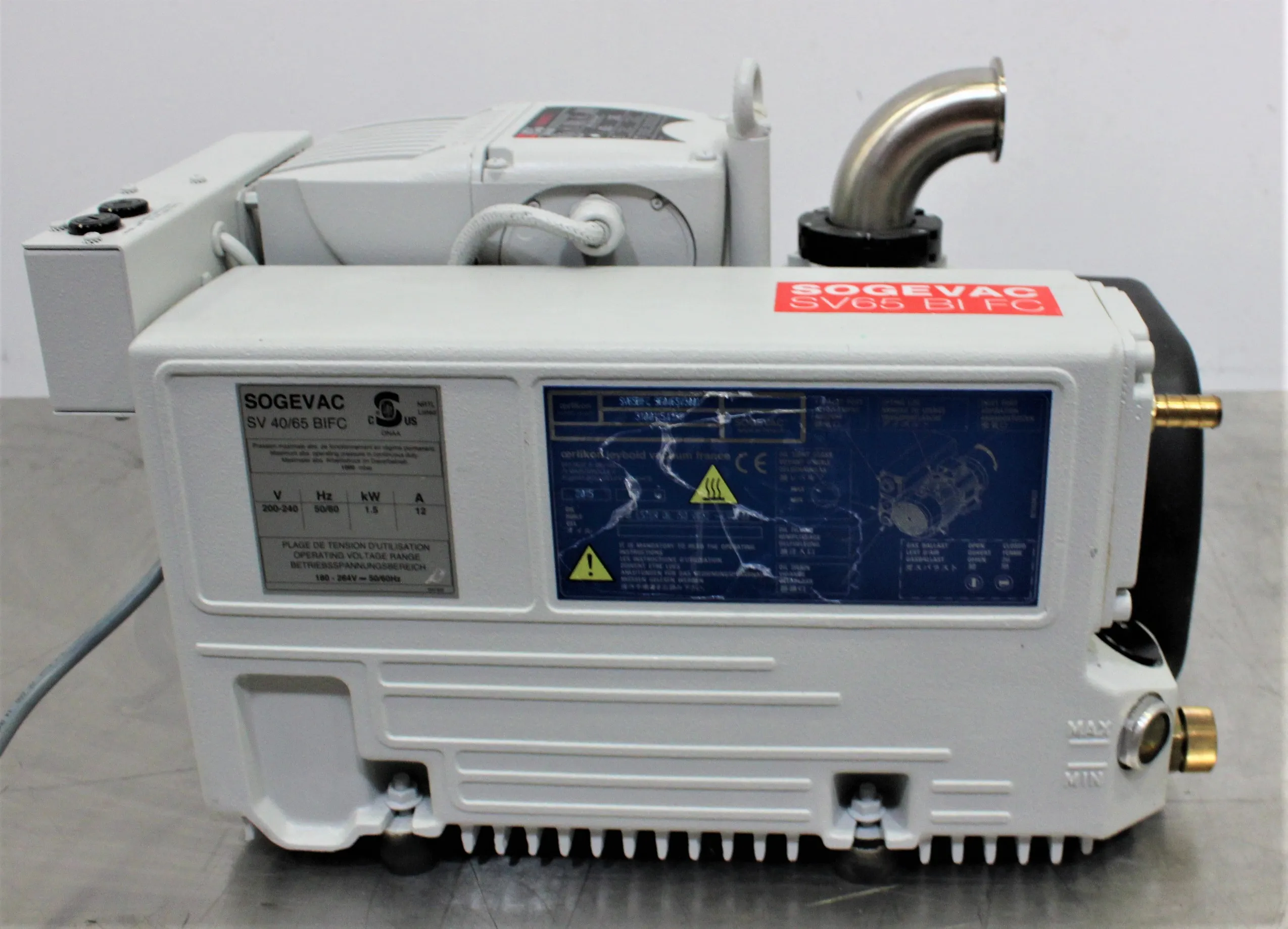 Leybold Sogevac SV65 BI FC Vacuum Pump 220V 60Hz US