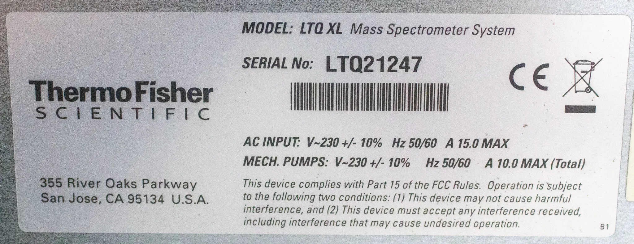 Thermo LTQ XL Linear Ion Trap Mass Spectrometer - Used