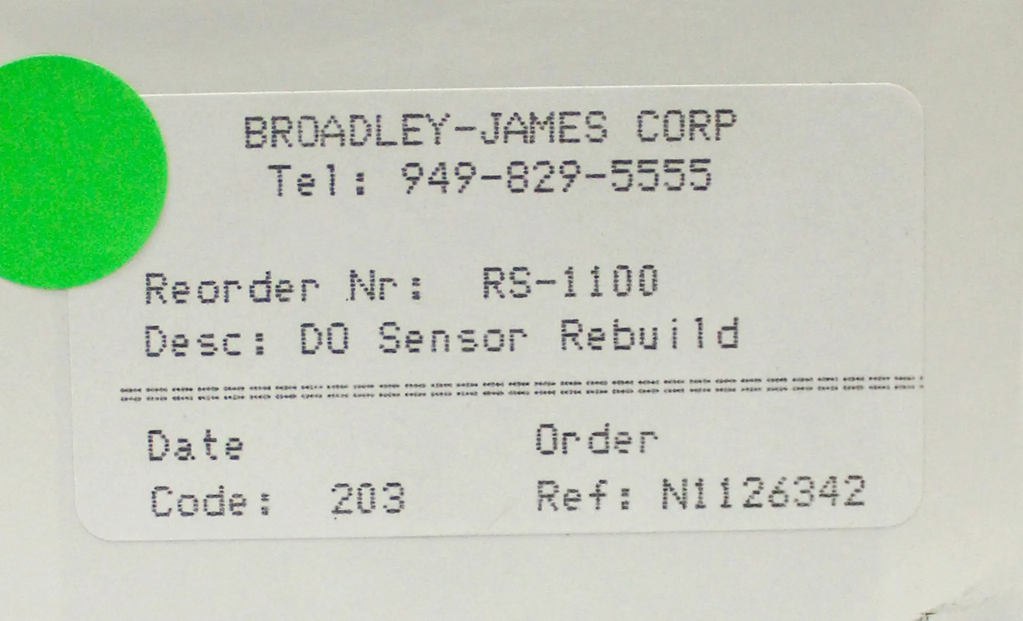 Broadley-James Corp RS-1100 DO Sensor Rebuild OxyProbe