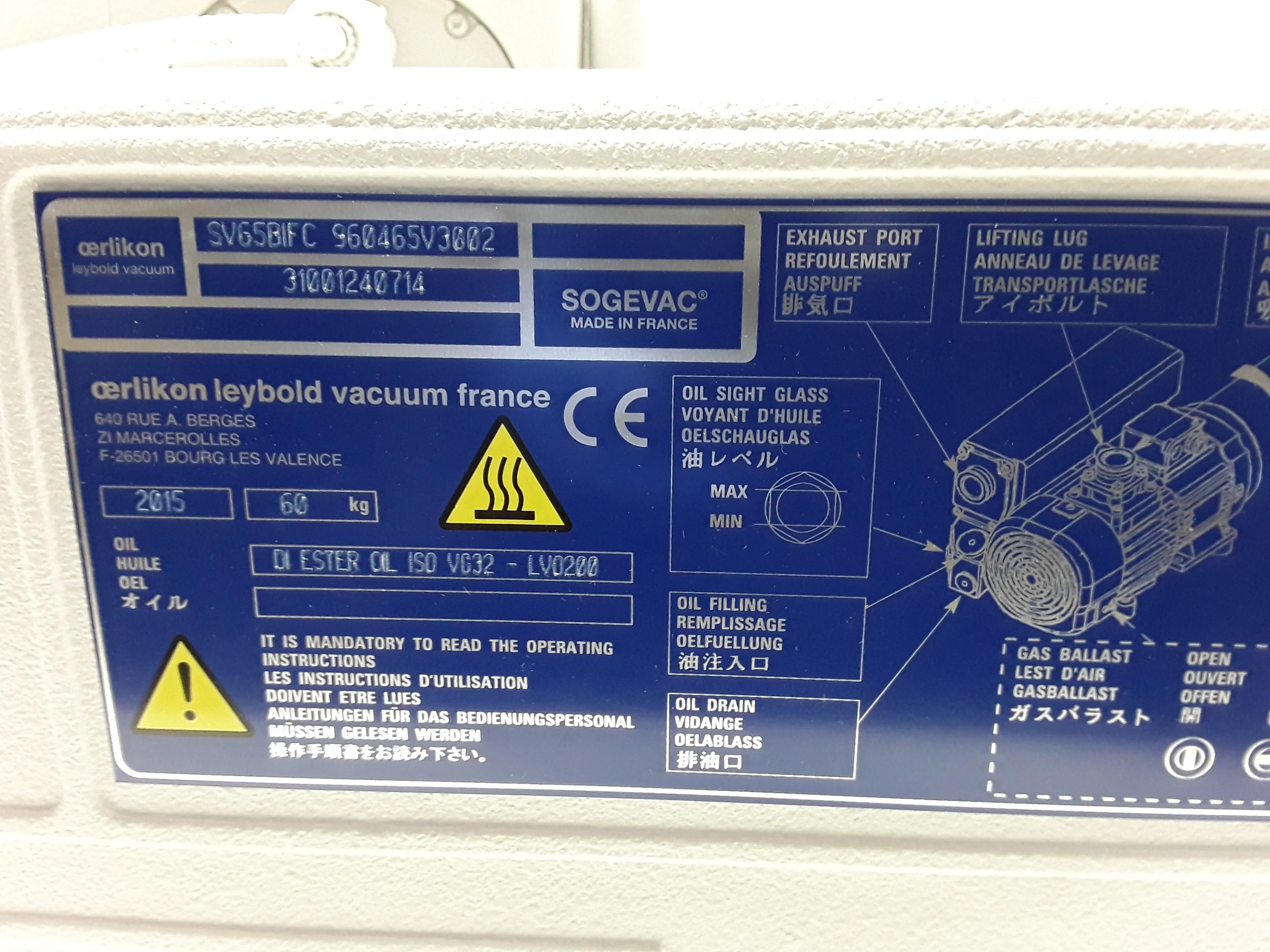 Sogevac SV65 BI FC Vacuum Pump