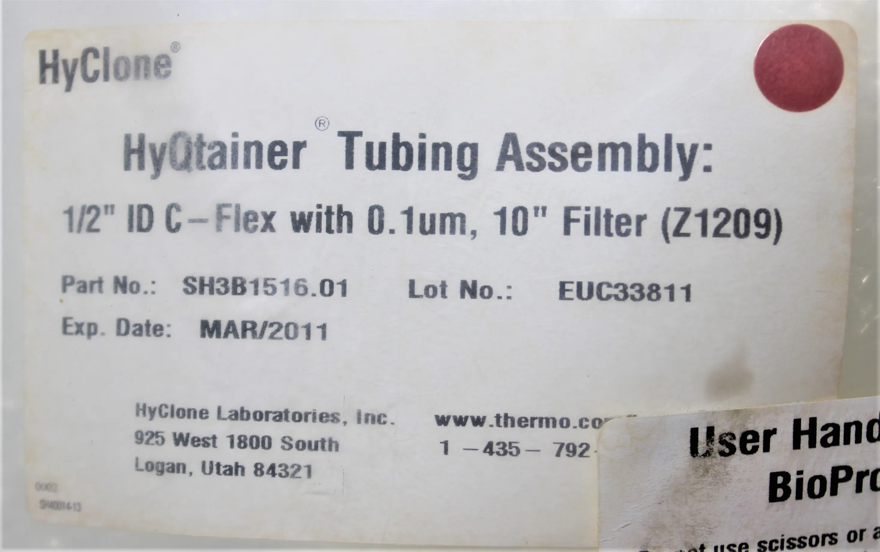 Thermo Scientific HyQtainer 10 Filter 1/2 ID C-Flex SH3B1516.01 - New other (see details)