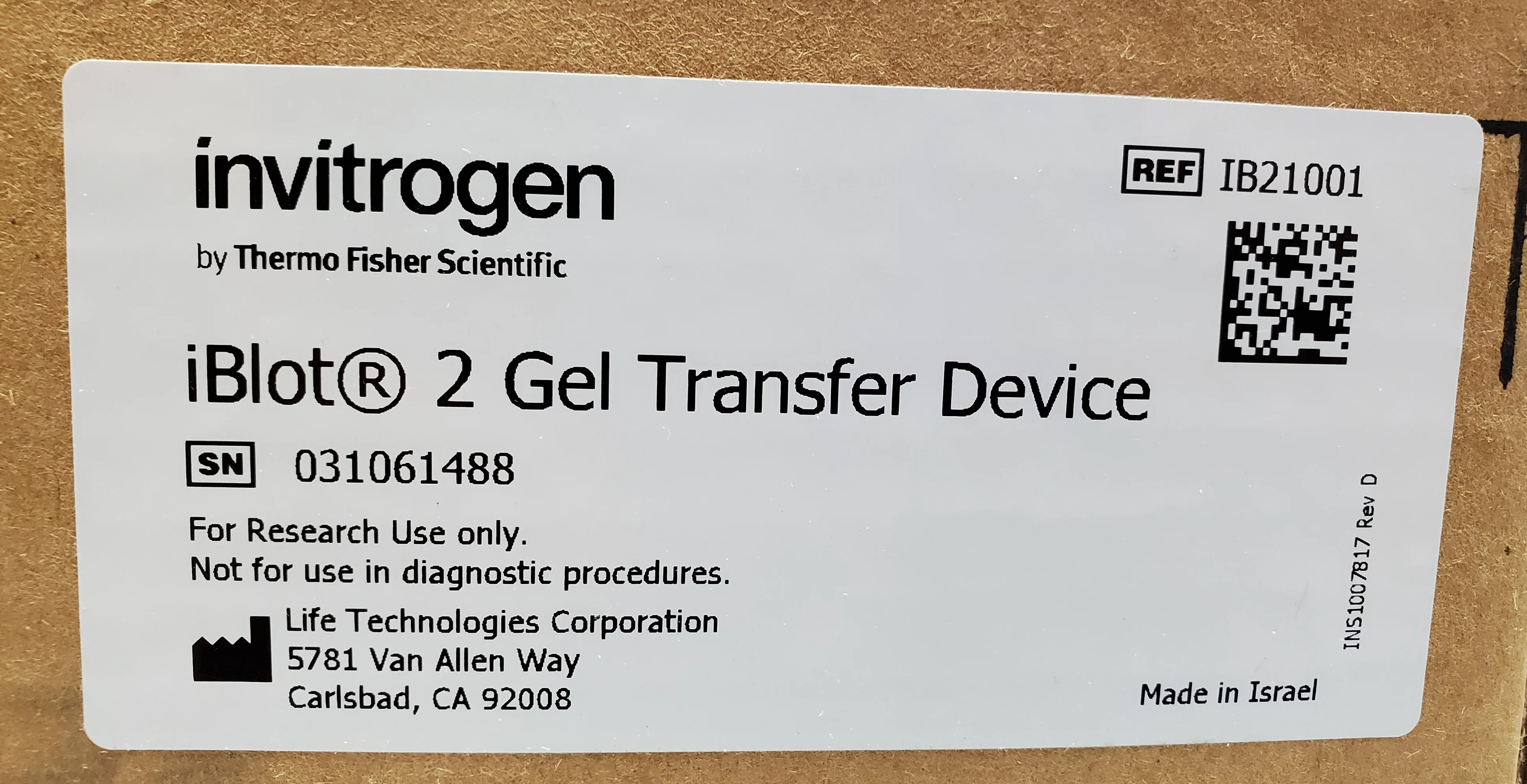 Invitrogen iBlot 2 Gel Transfer Device IB21001