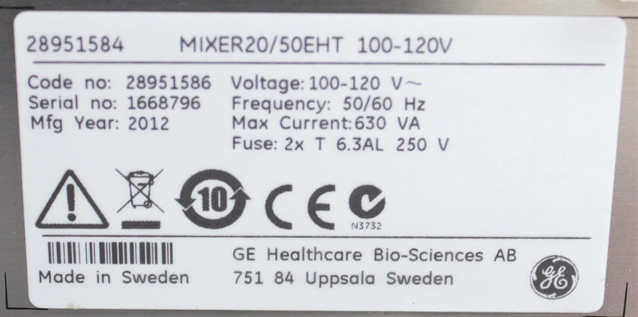 GE Healthcare Wave Mixer 20/50EHT