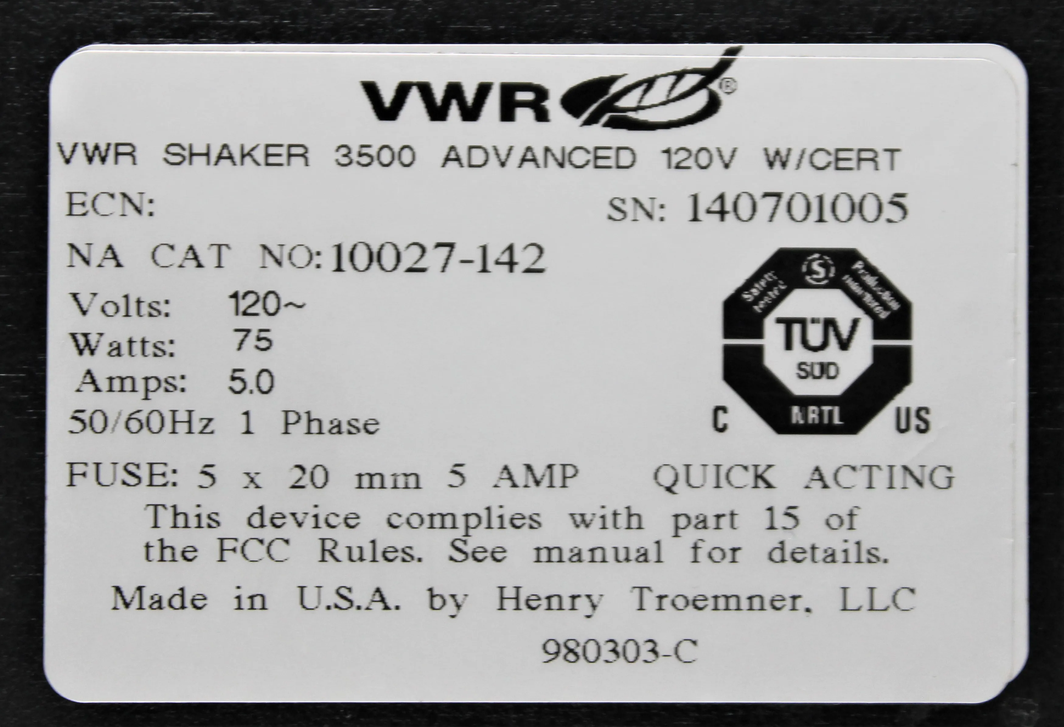 VWR Shaker 3500 Advanced Orbital Shaker