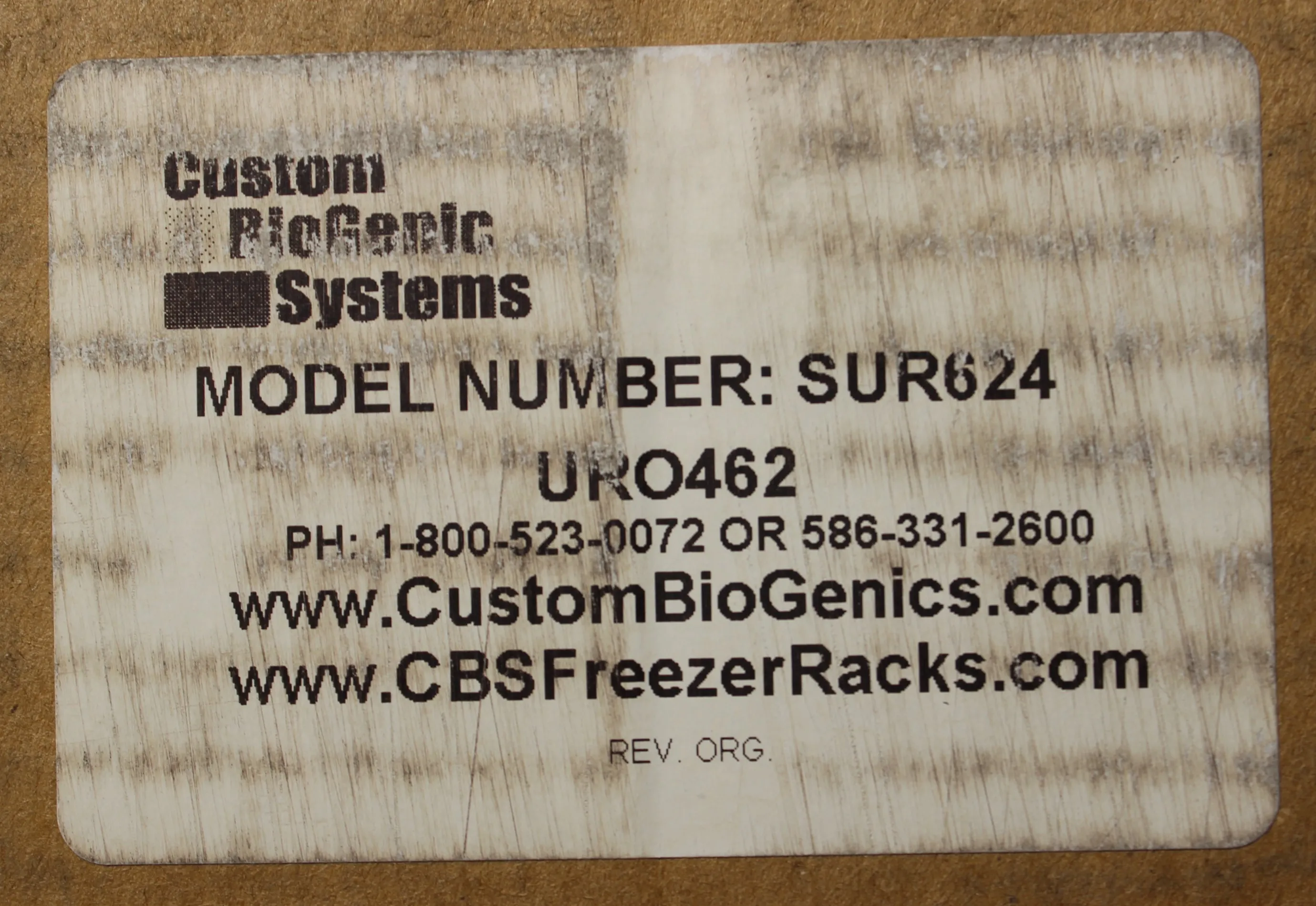 Custom Biogenic Systems Stainless Steel Freezer Racks SUR624